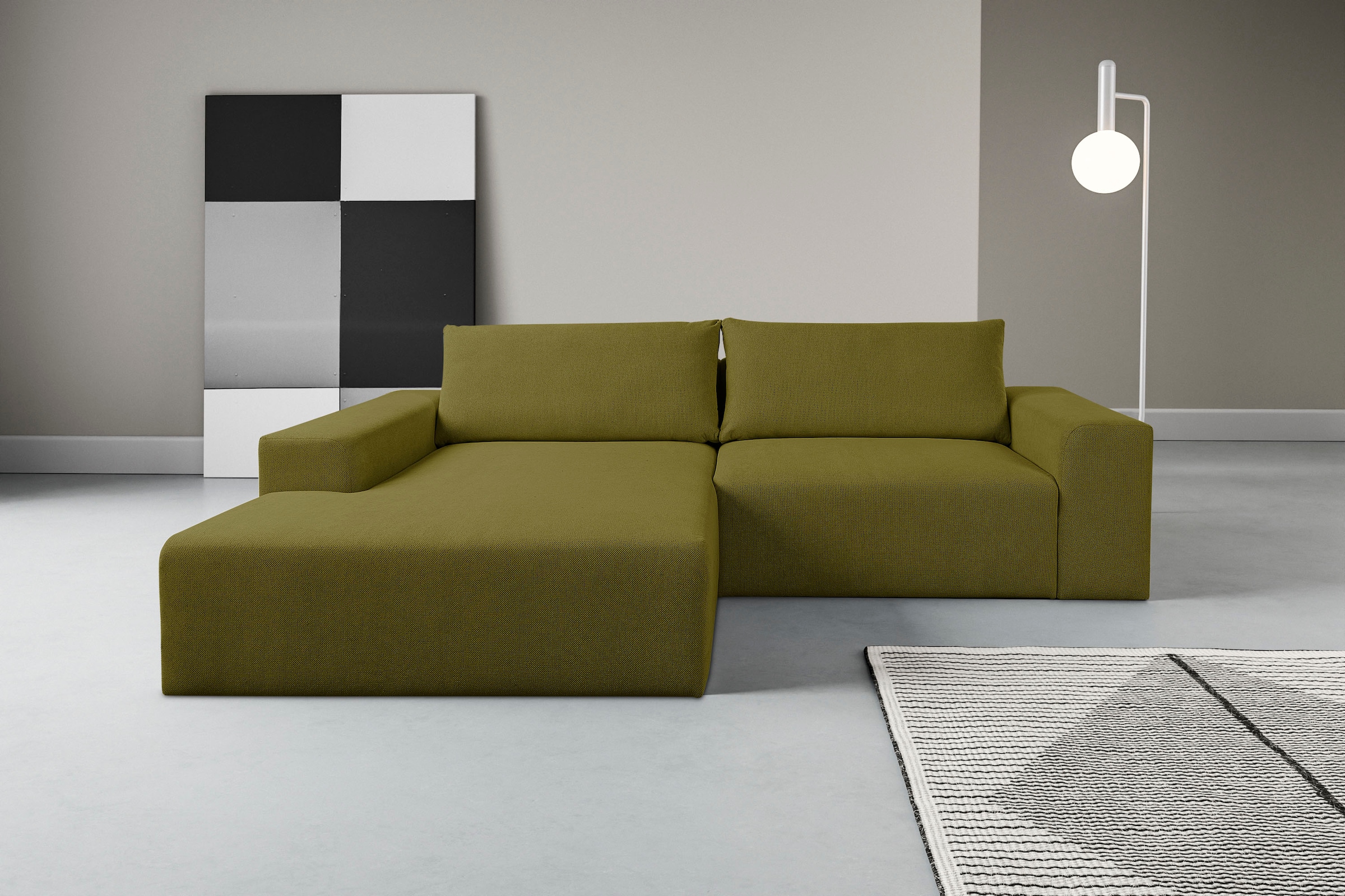 WERK2 Ecksofa "Rio, elegant & bequem, Breite 262 cm, L-Form" Puristisches D günstig online kaufen
