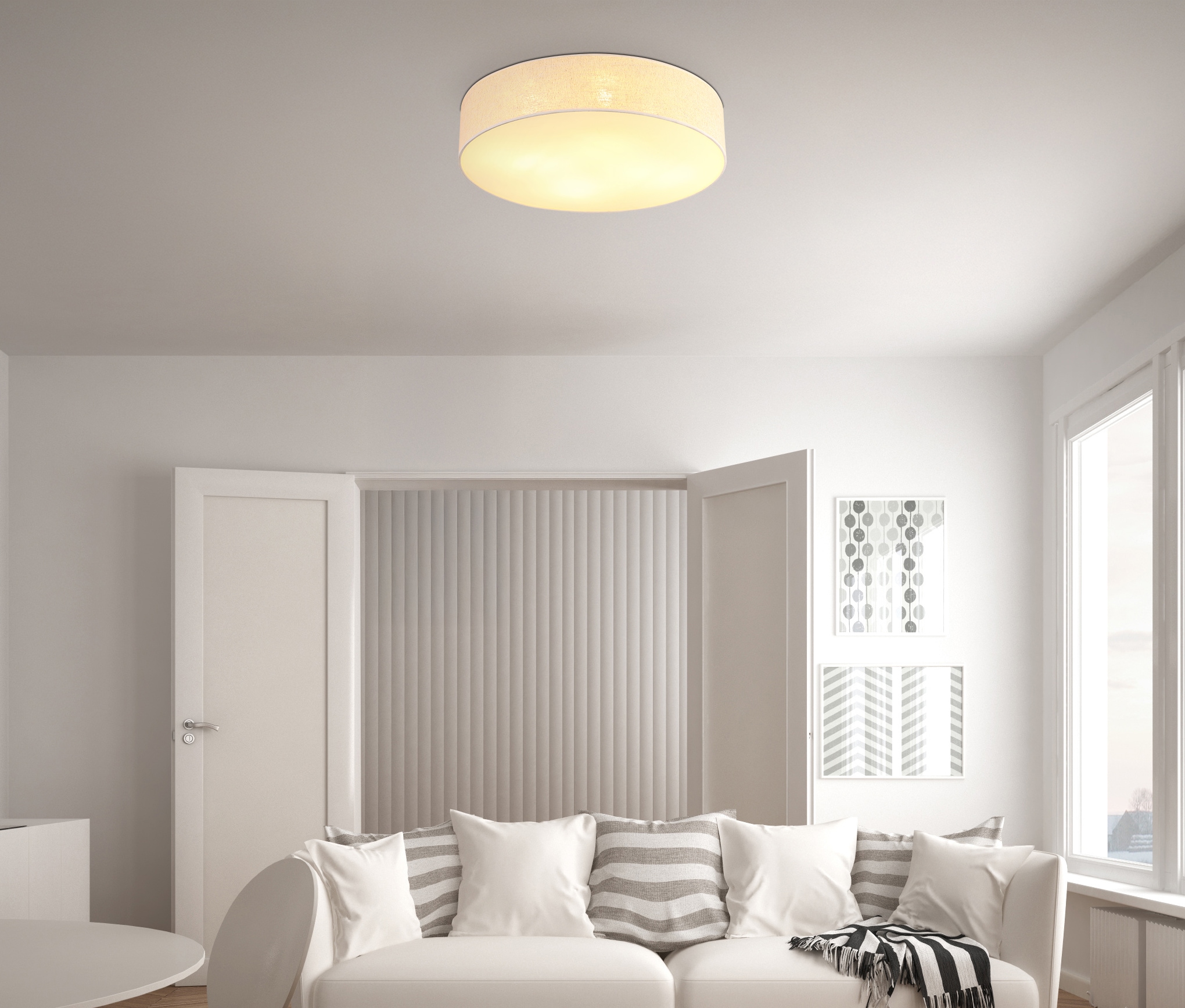 NOWA Deckenleuchte »JULE« E27 1 Stk. Deckenleuchte mit Leinen & Kunststoff, warmes Licht, modern & schlicht