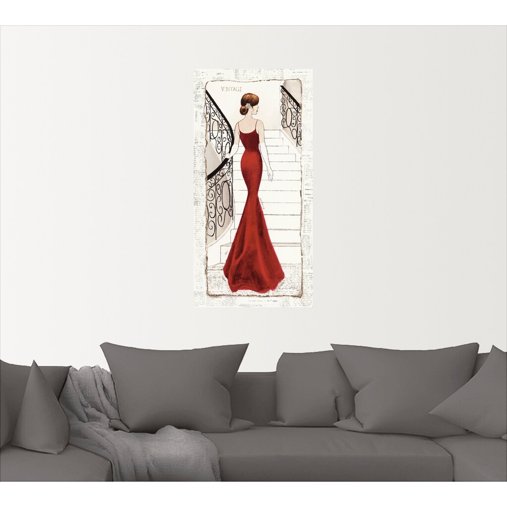 Artland Wandbild »Die schöne in Rot«, Frau, (1 St.)