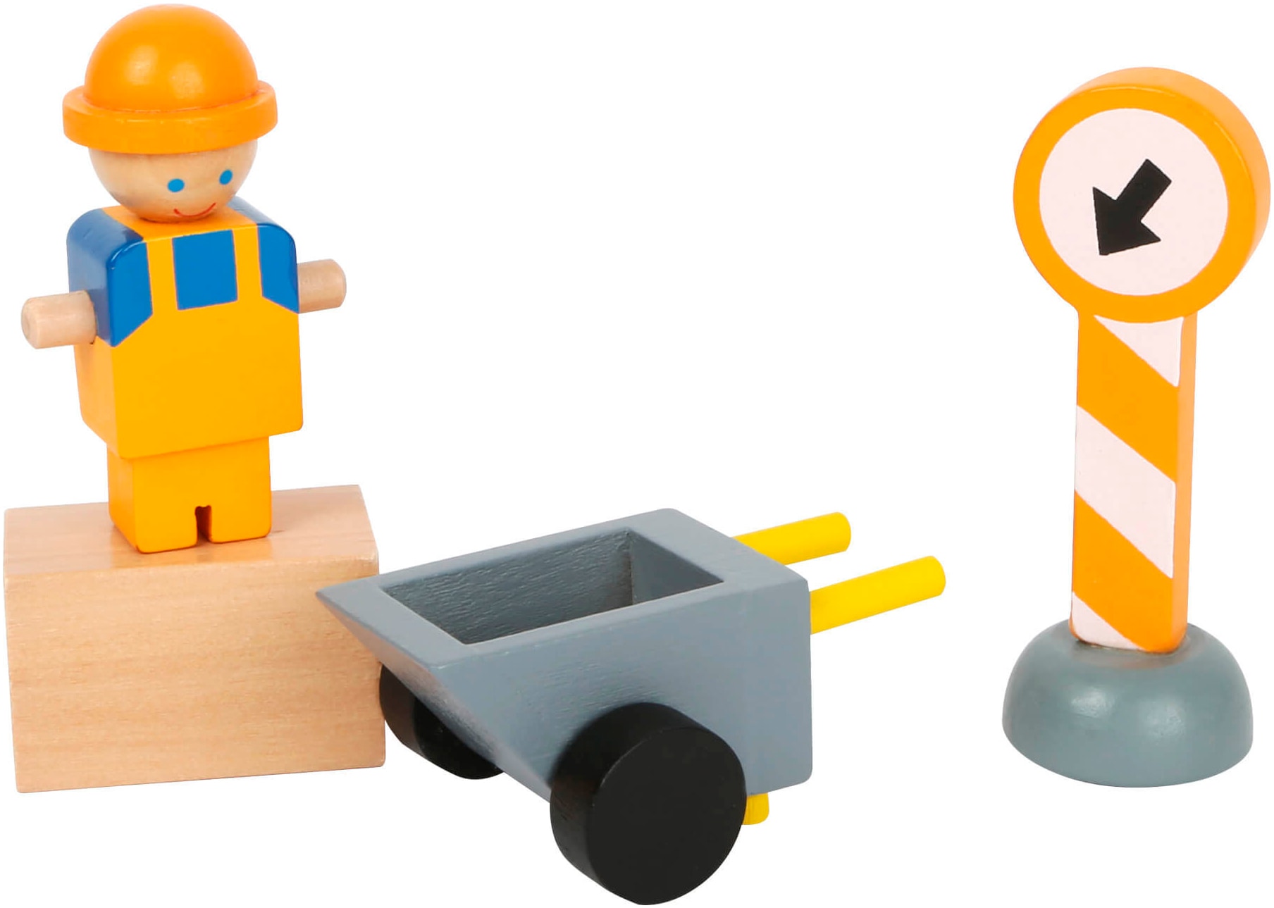 Small Foot Spielzeug-Kran, mit Baustellenzubehör