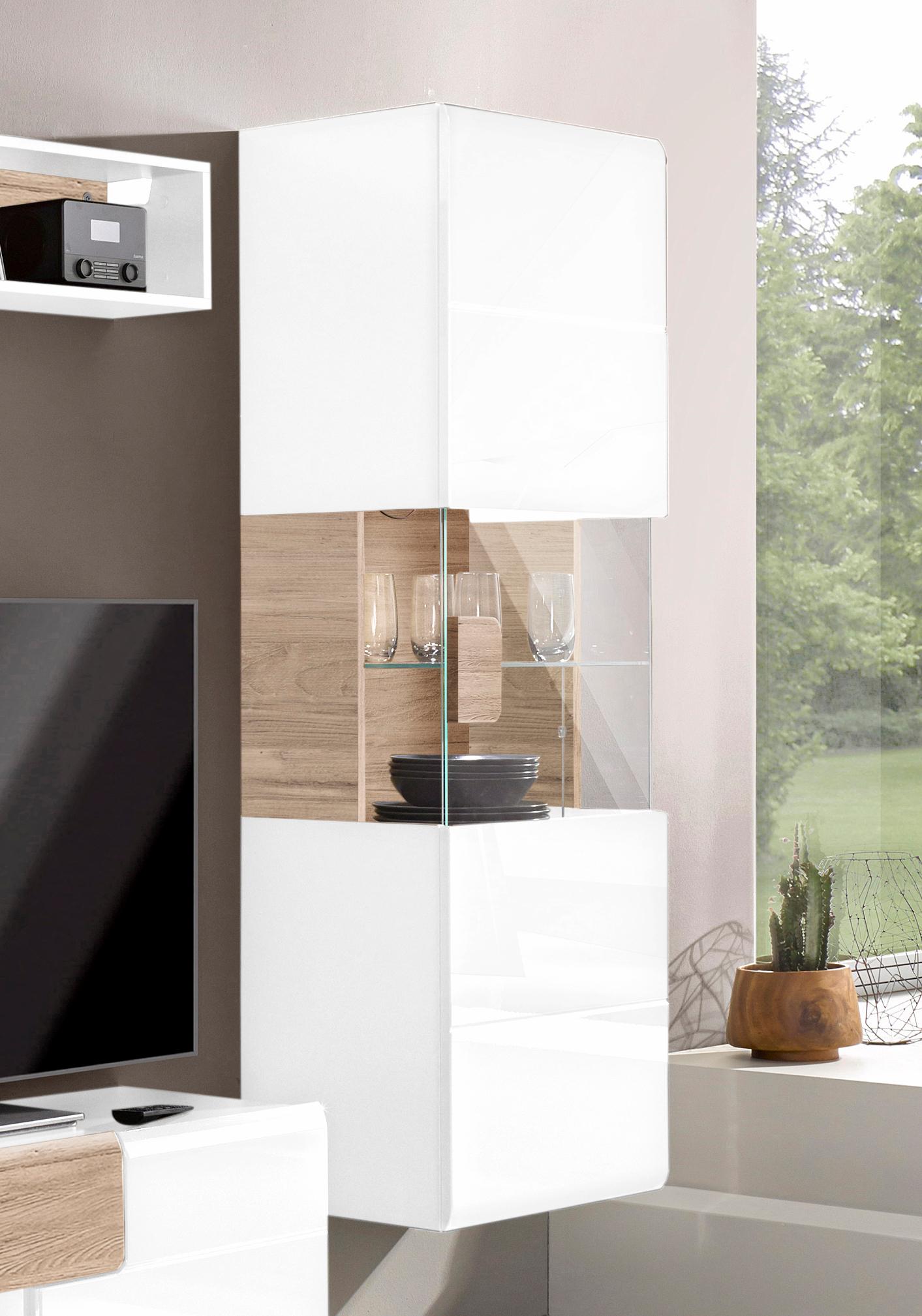 Thumbnail - OTTO home Hängevitrine "Toledo,Höhe 159 cm trendige Glasvitrine mit dekorative MDF-Front" Vitrine mit Glasfront, ohne Be...