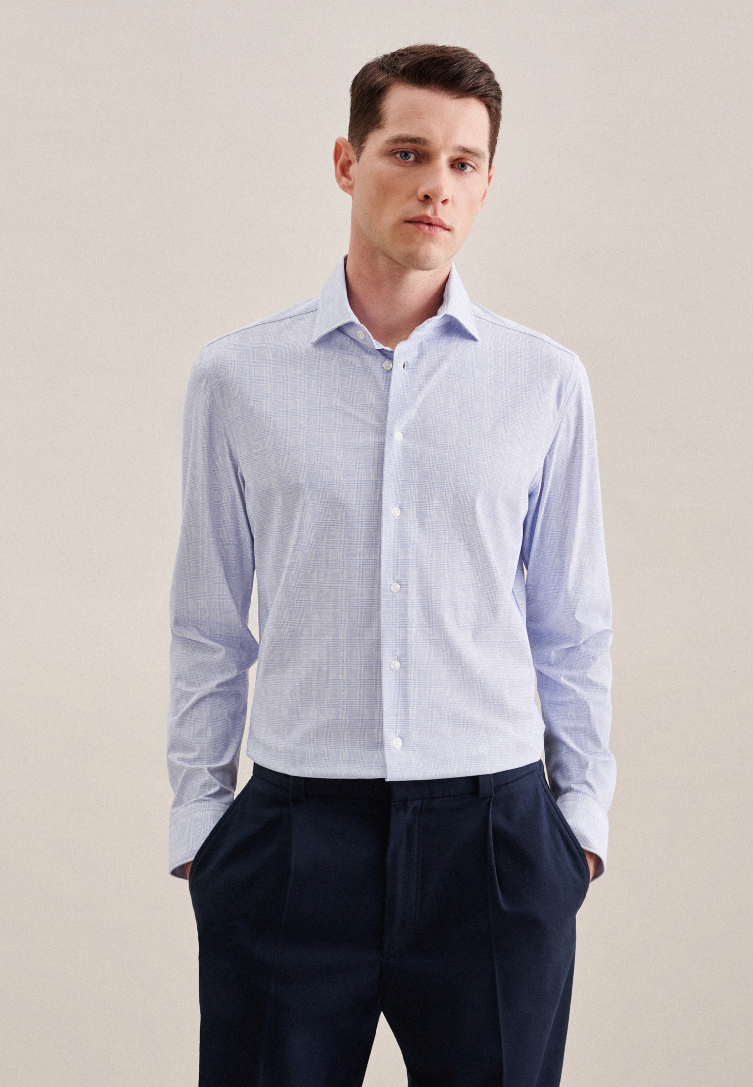 seidensticker Businesshemd "Slim", Slim Langarm Kentkragen Druck günstig online kaufen