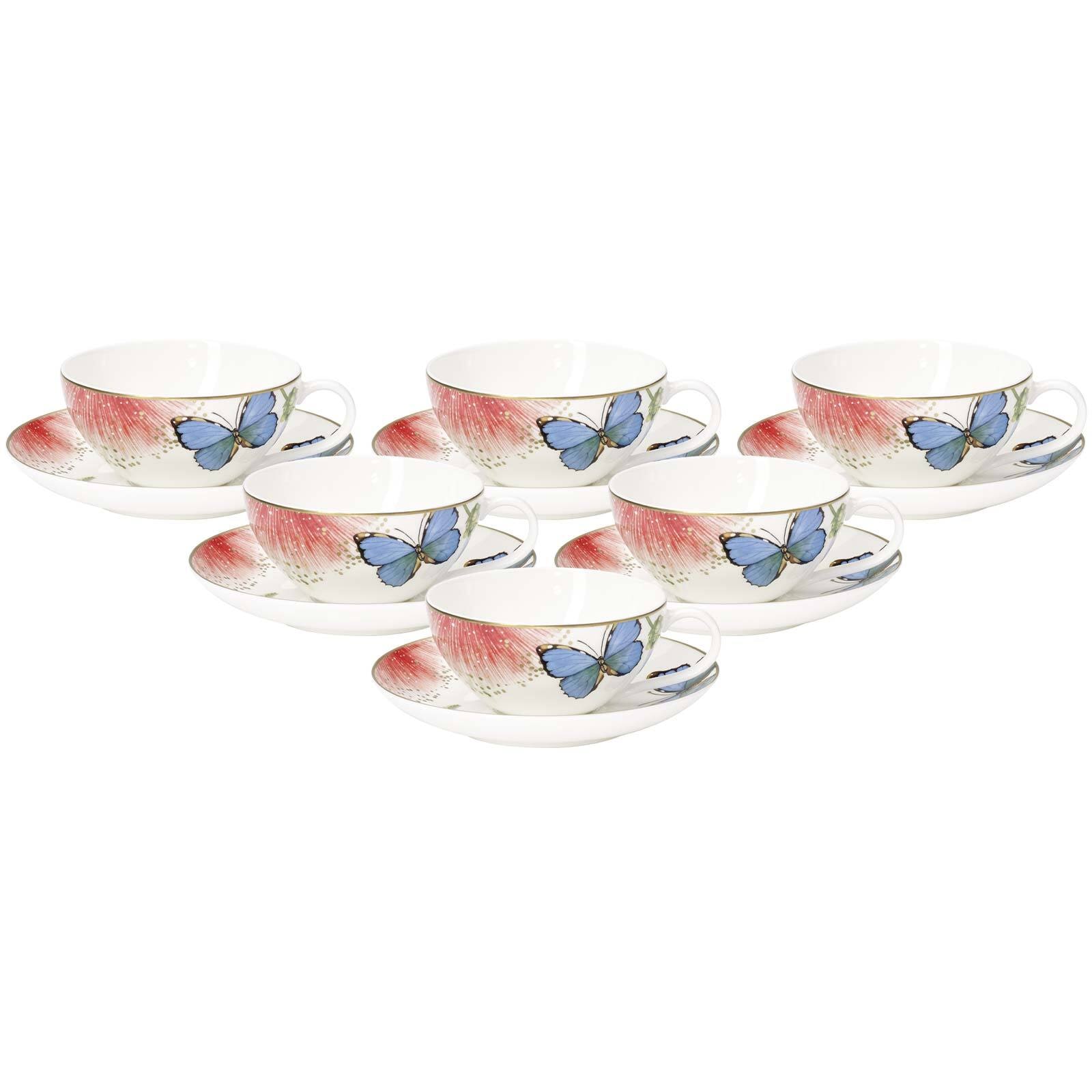 Villeroy & Boch Tasse "Teetassen mit Untertassen Amazonia Anmut 200 ml 6er Set bunt"