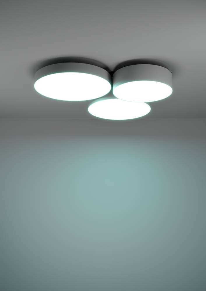 EGLO Deckenleuchte »BARBANO-Z Deckenlampe, grau weiß, ZigBee 3.0, Disco-Modus, Timer«, 3 flammig, Leuchtmittel LED-Modul | LED fest integriert, App und Sprachsteuerung Alexa, 60,5 x 56,5 x 9 cm, exkl. Fernbedienung