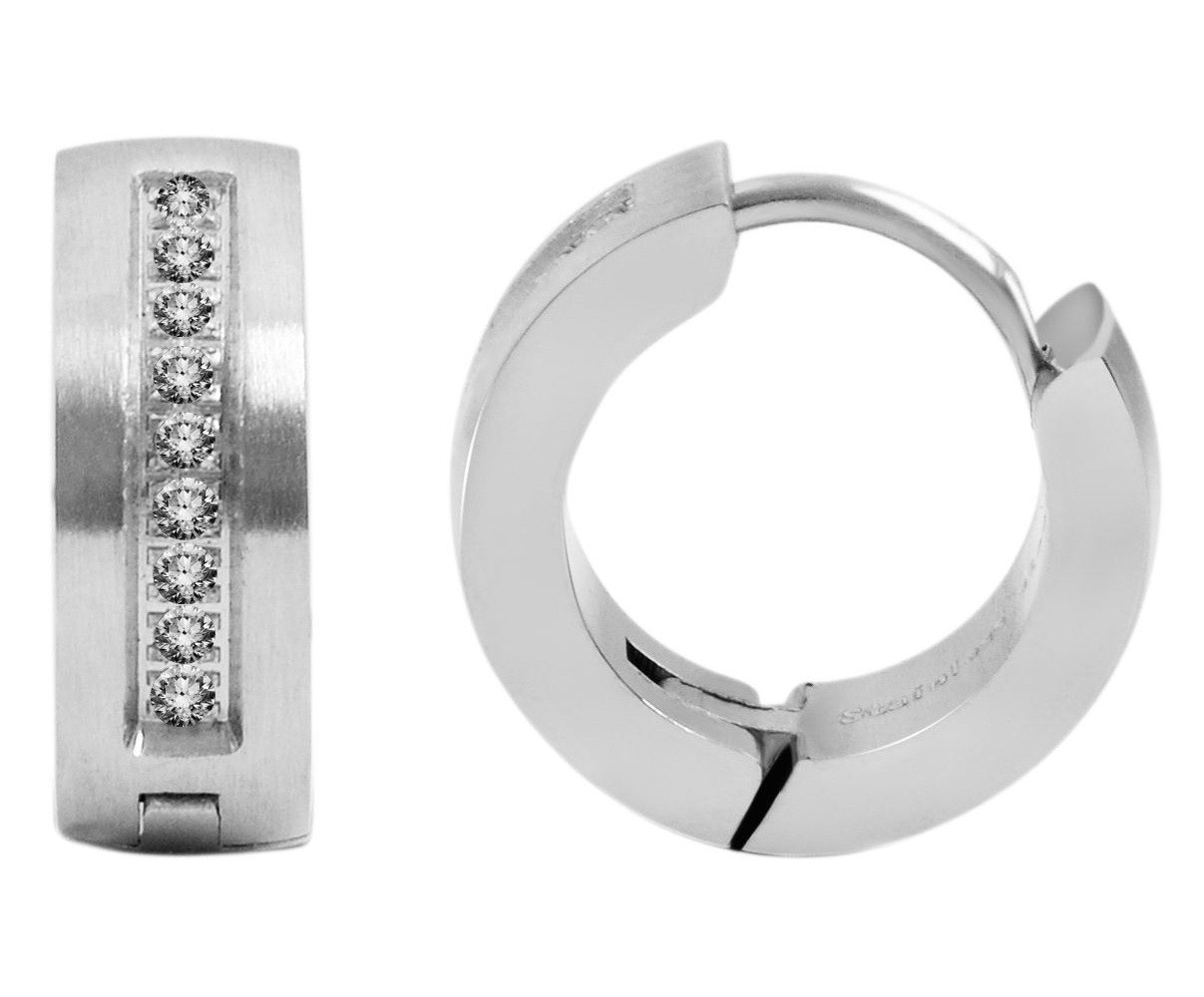 Adelia´s Klappcreolen "Damen Ohrringe – Klappcreole aus Edelstahl mit Stras günstig online kaufen