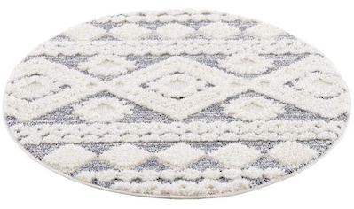 Carpet City Hochflor-Teppich »Focus«, rund, 20 mm Höhe, Boho-Teppich, besonders weich,... kaufen