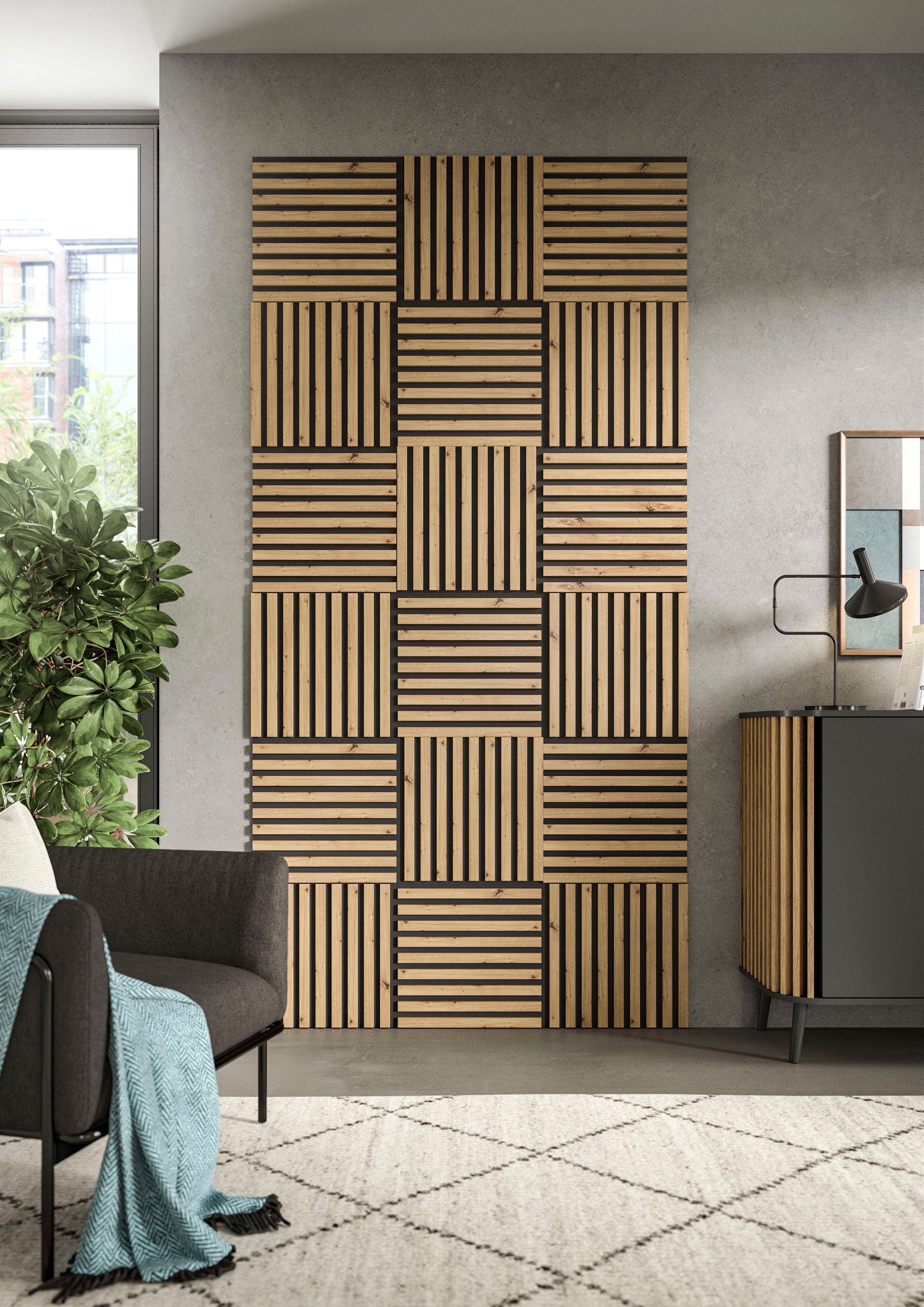 INOSIGN Wandpaneel "Silencio, 4er Set, quadratisch je 40 x 40 cm, inkl. 4 A günstig online kaufen