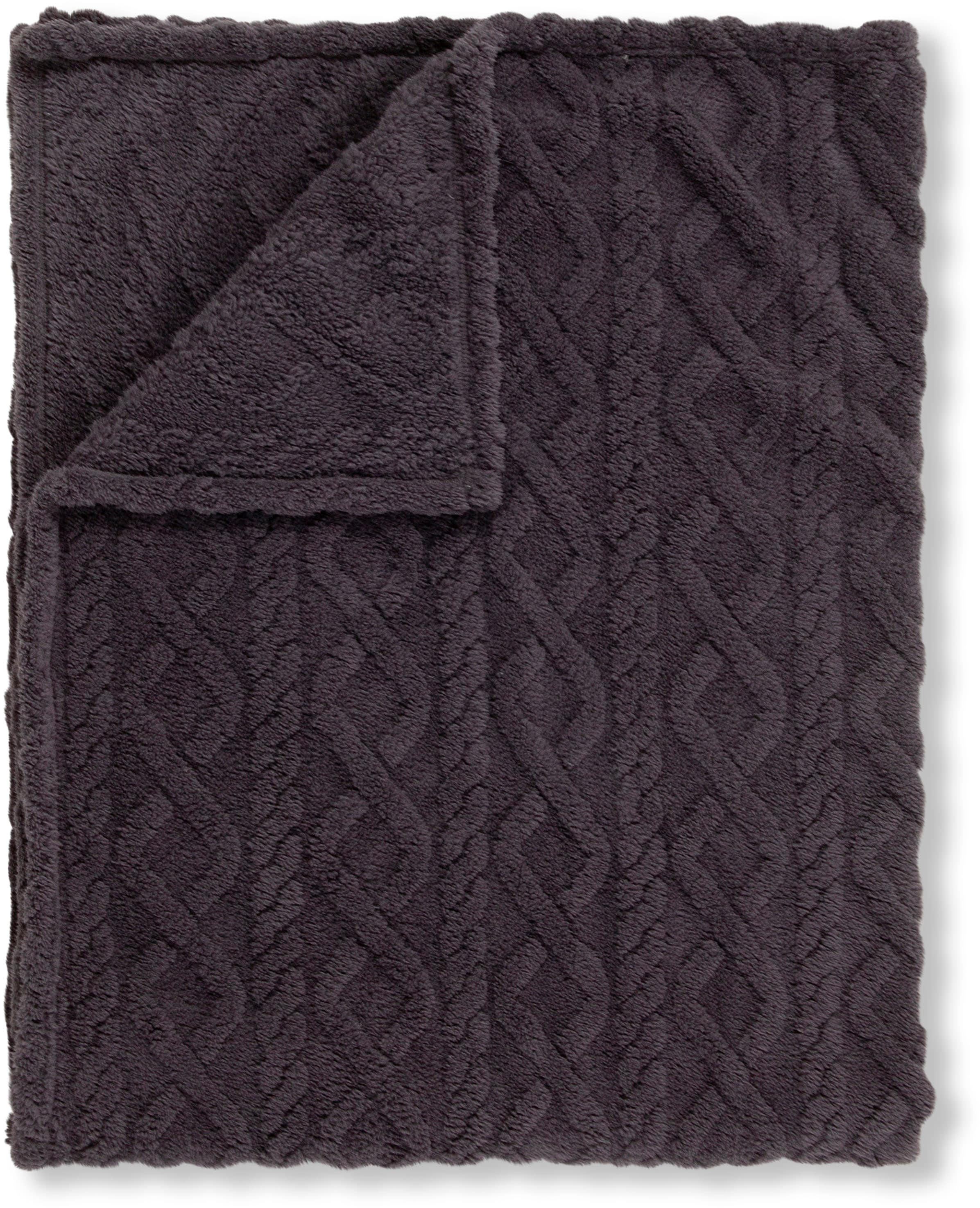 Descanso Plaid »Jacquard teddy«, Weich, Kuscheldecke, Wohndecke, Teddy, Jacquard, in 2 Größen