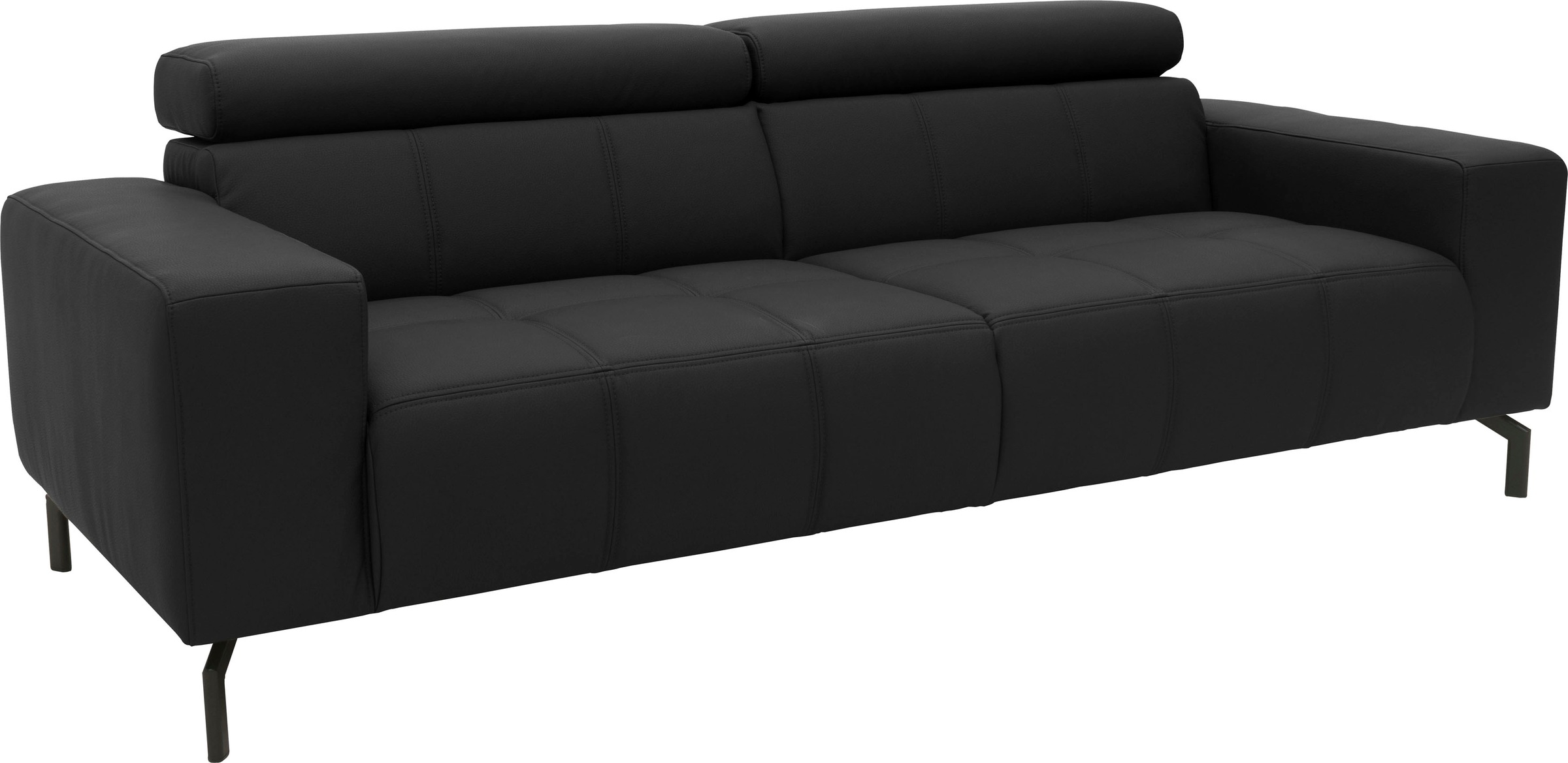DOMO collection 2,5-Sitzer »Cunelli zeitlos und elegant, moderne Sitznähte als Designelement,«, wahlweise mit 6-fach verstellbaren Kopfteilen, fester Sitzkomfort