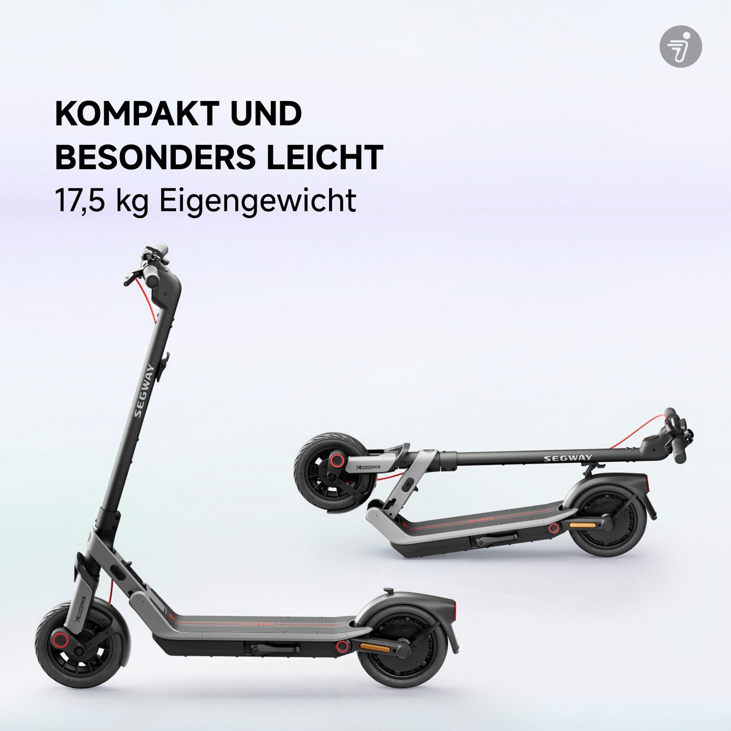 Segway E-Scooter »E3 D«, Schlauchlose selbstabdichtende Reifen