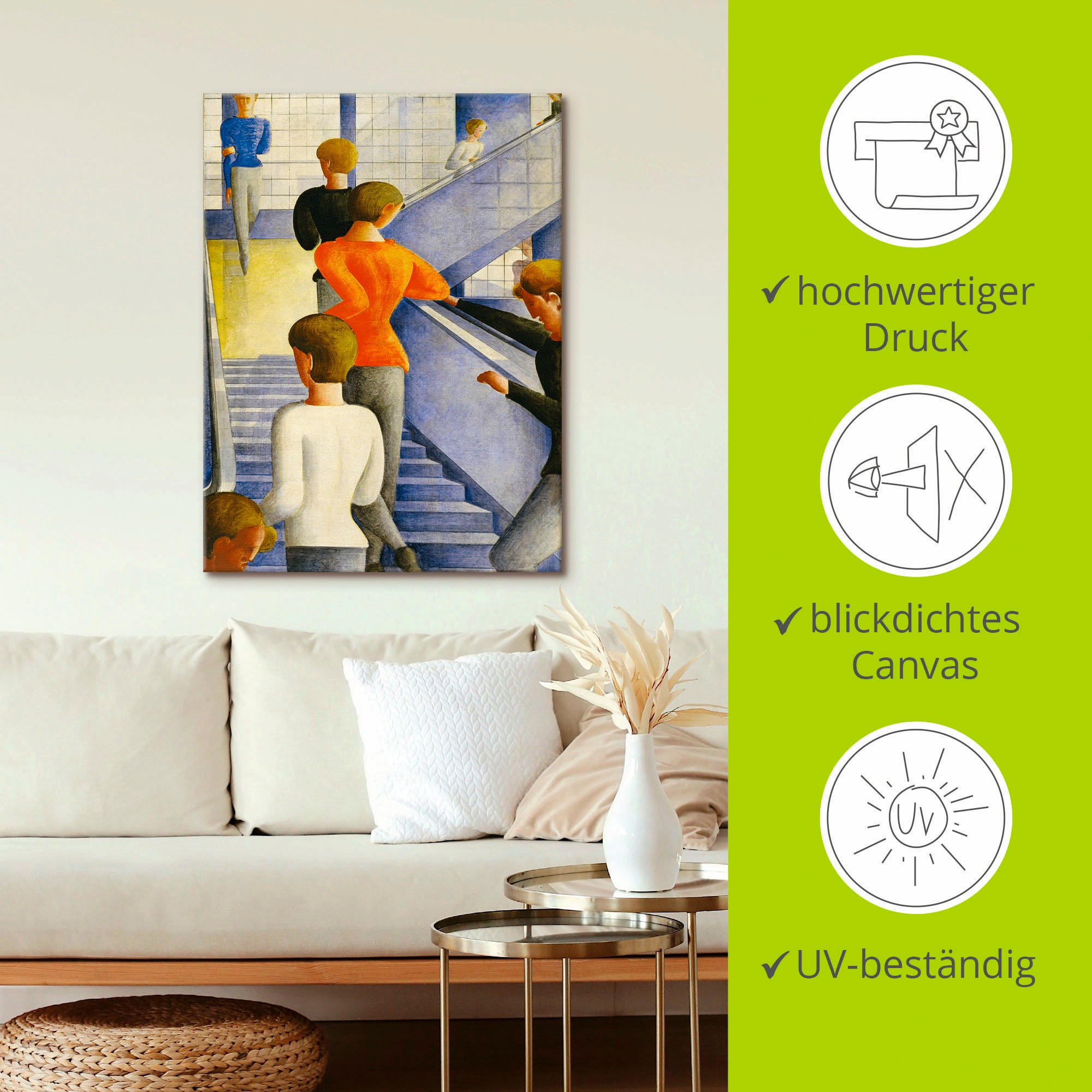 Artland Wandbild »Bauhaustreppe. 1932«, Gruppen & Familien, (1 St.), als Alubild, Outdoorbild, Leinwandbild, Poster, Wandaufkleber