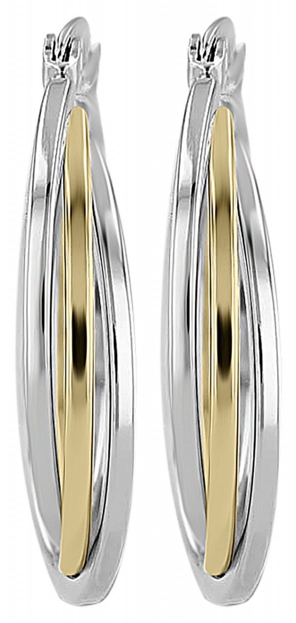 Paar Creolen ADELIA´S "Damen Creolen aus poliertem Edelstahl Ø 25 mm", silber, Ohrringe, Damen, Damen, Edelstahl 2