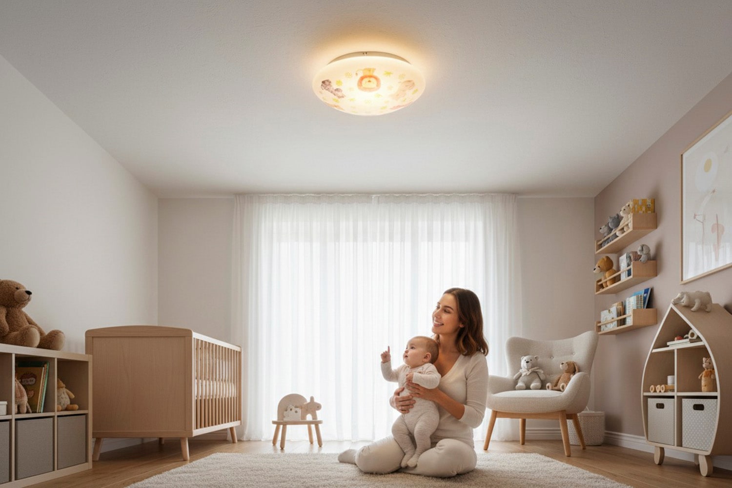 niermann Deckenleuchte »Kinderlampe mit Motiv "Little Safari", Kinderzimmer« E27 1 Stk. bruchsichere Deckenschale
