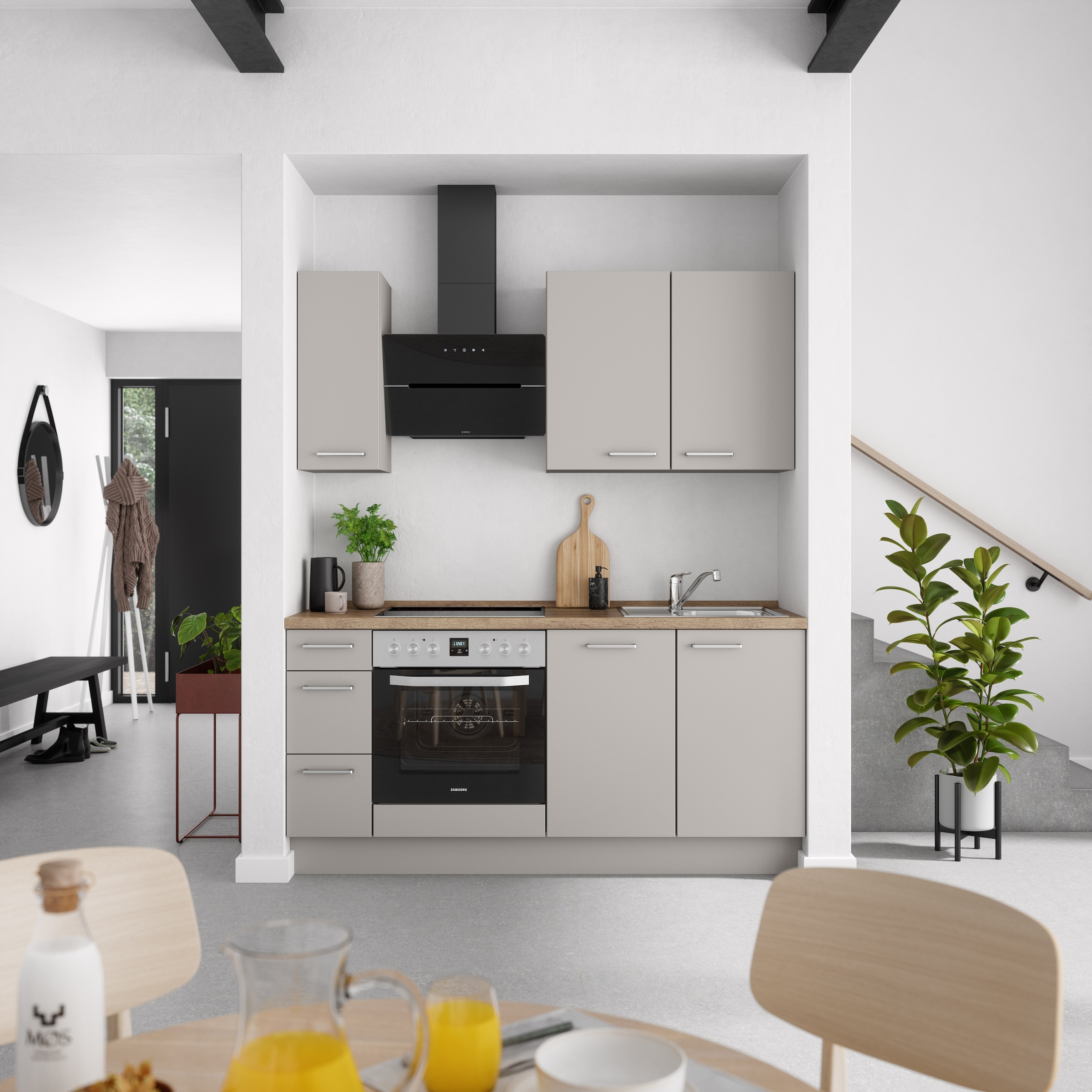 nobilia® Küchenzeile »"Touch II"«, vormontiert, Ausrichtung wählbar, Breite 180 cm, wahlw. mit E-Geräten