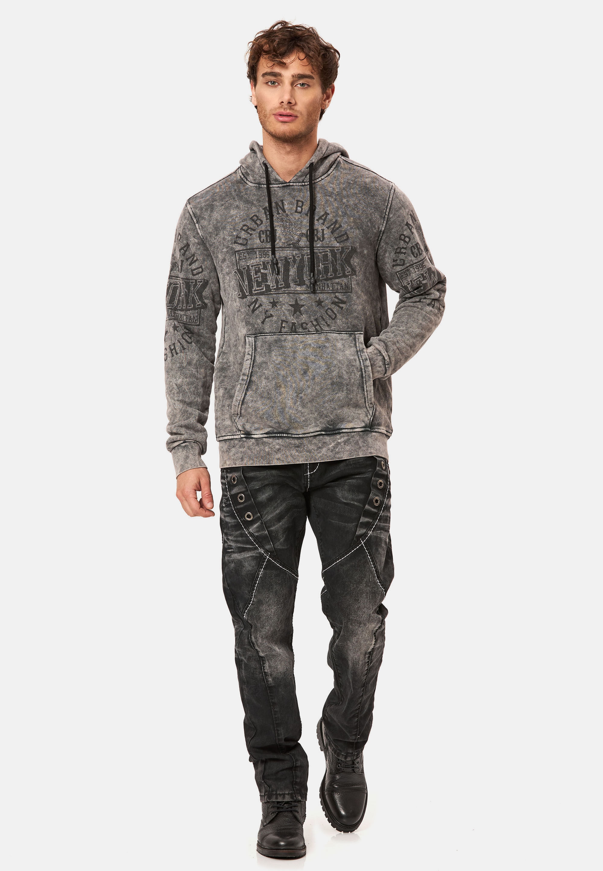 Cipo & Baxx Regular-fit-Jeans »CD917« im Used Look