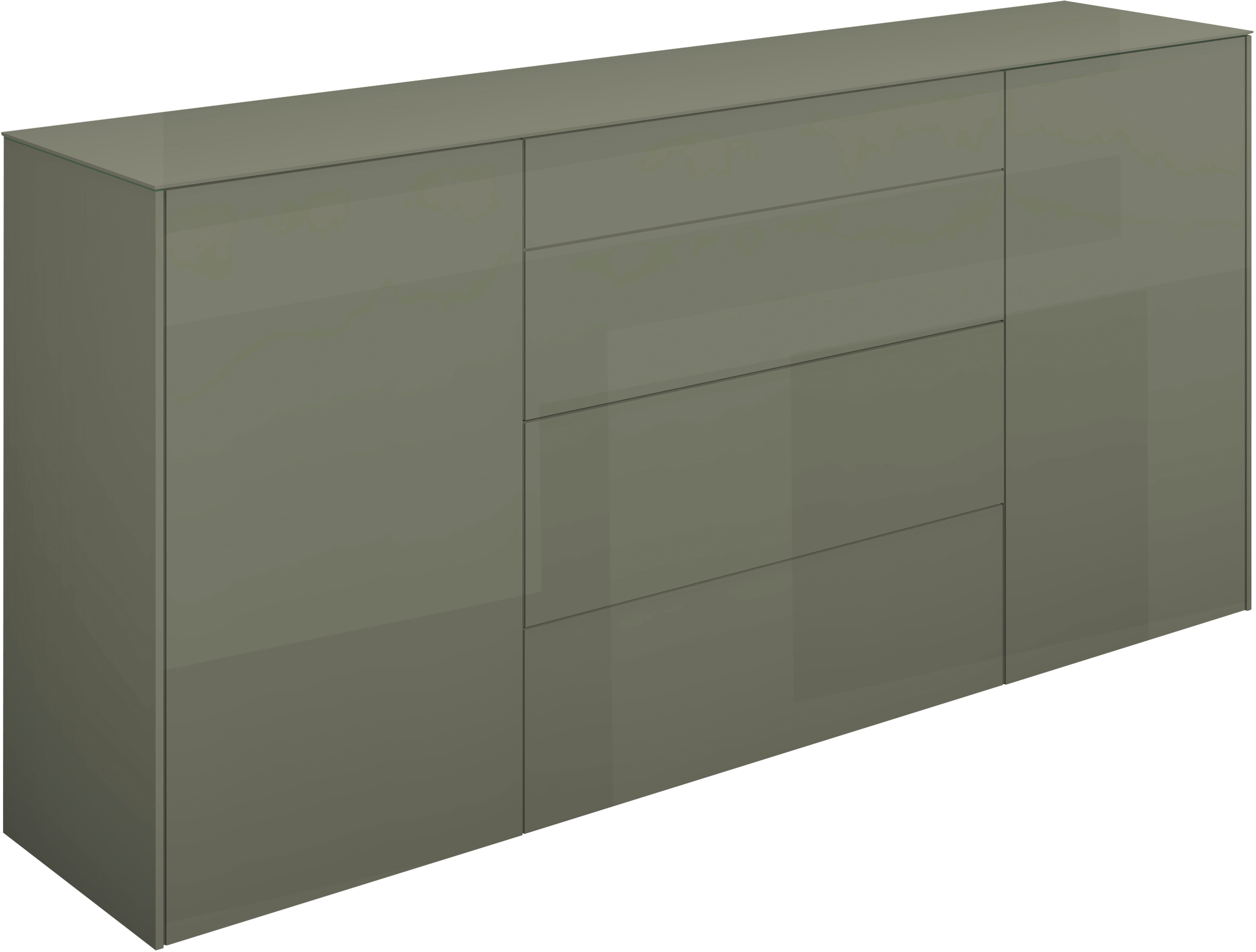 Mäusbacher Kommode Kommode BHT 179/89/42 cm, Push to open, Front+Oberplatte=Glas