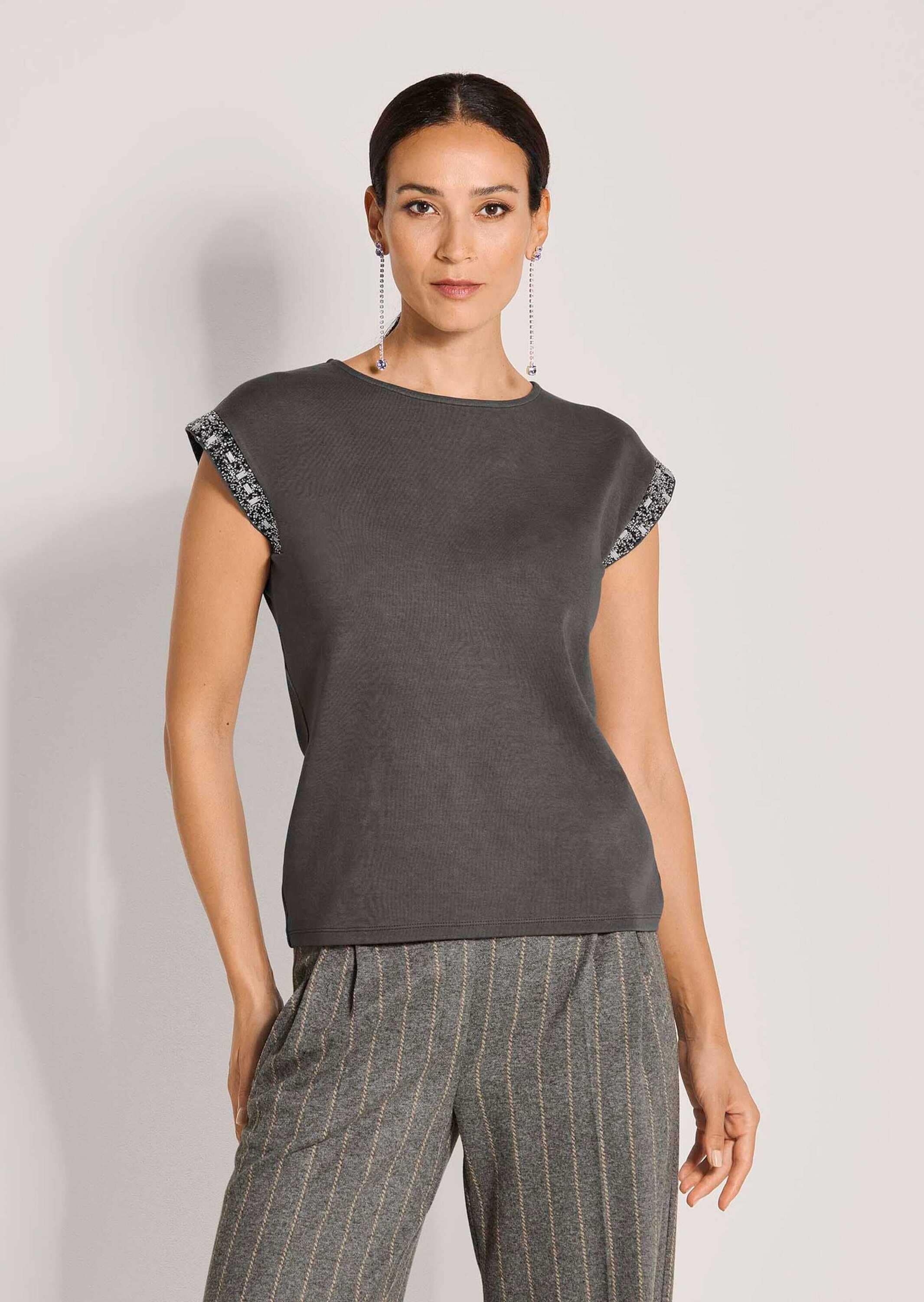 MADELEINE Kurzarmshirt »Shirt Shirt mit Strass an der Schulter«