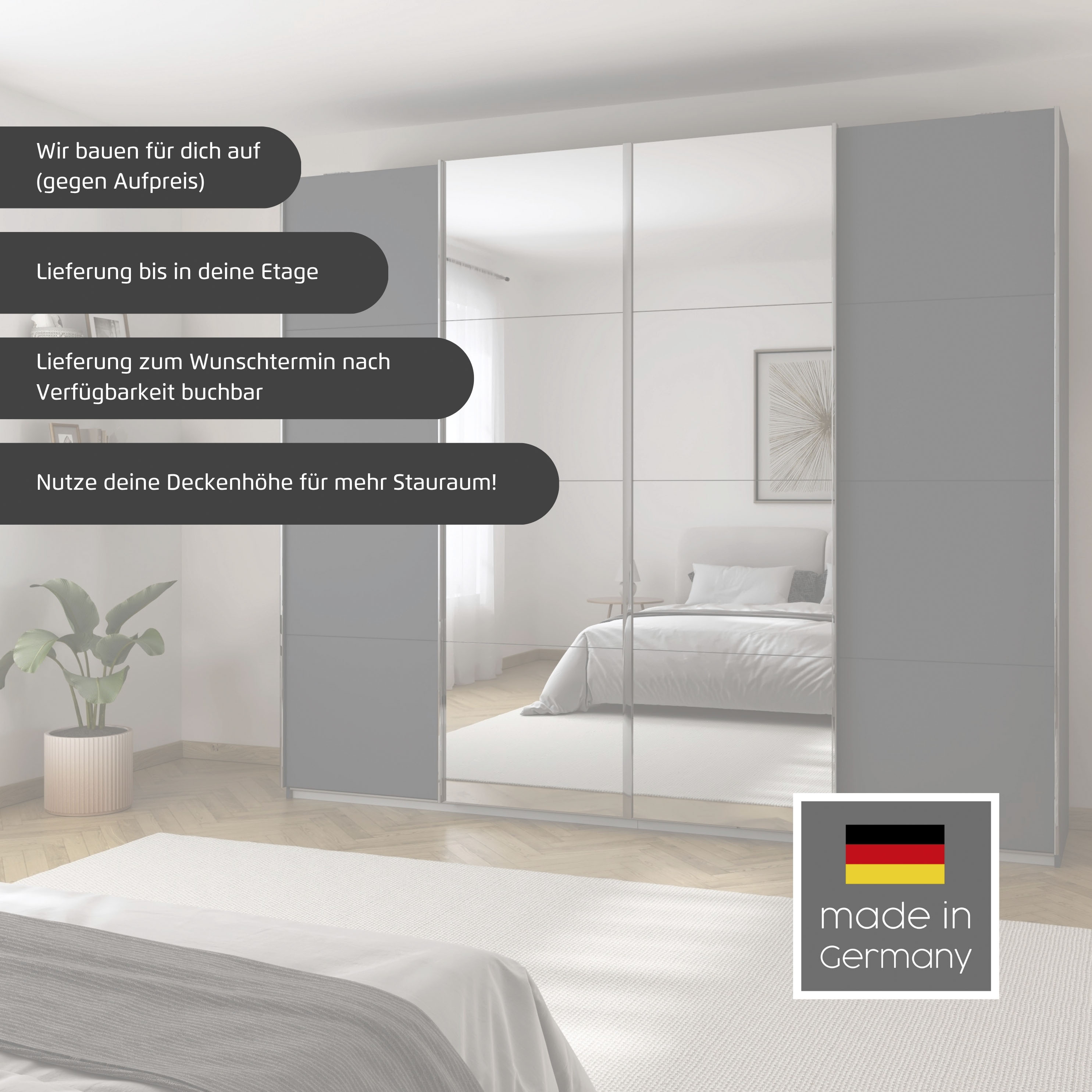 Thumbnail - rauch Schwebetürenschrank "Kleiderschrank Schrank Garderobe Wäscheschrank Ankleide SYNCRONO" Breiten 271/316/361 cm Höhe...