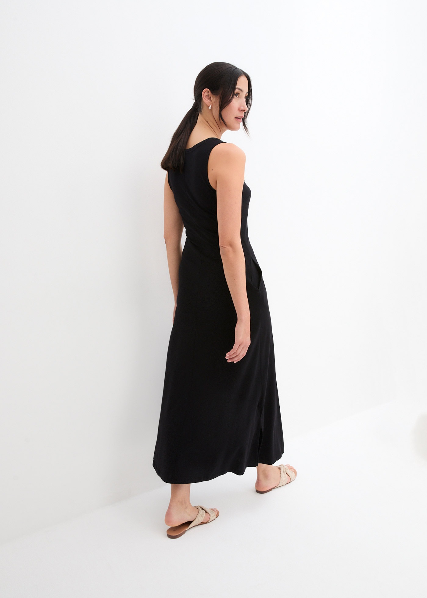 bonprix Maxikleid aus Jersey-Material, mit Viskose-Anteil, lässige Passform günstig online kaufen