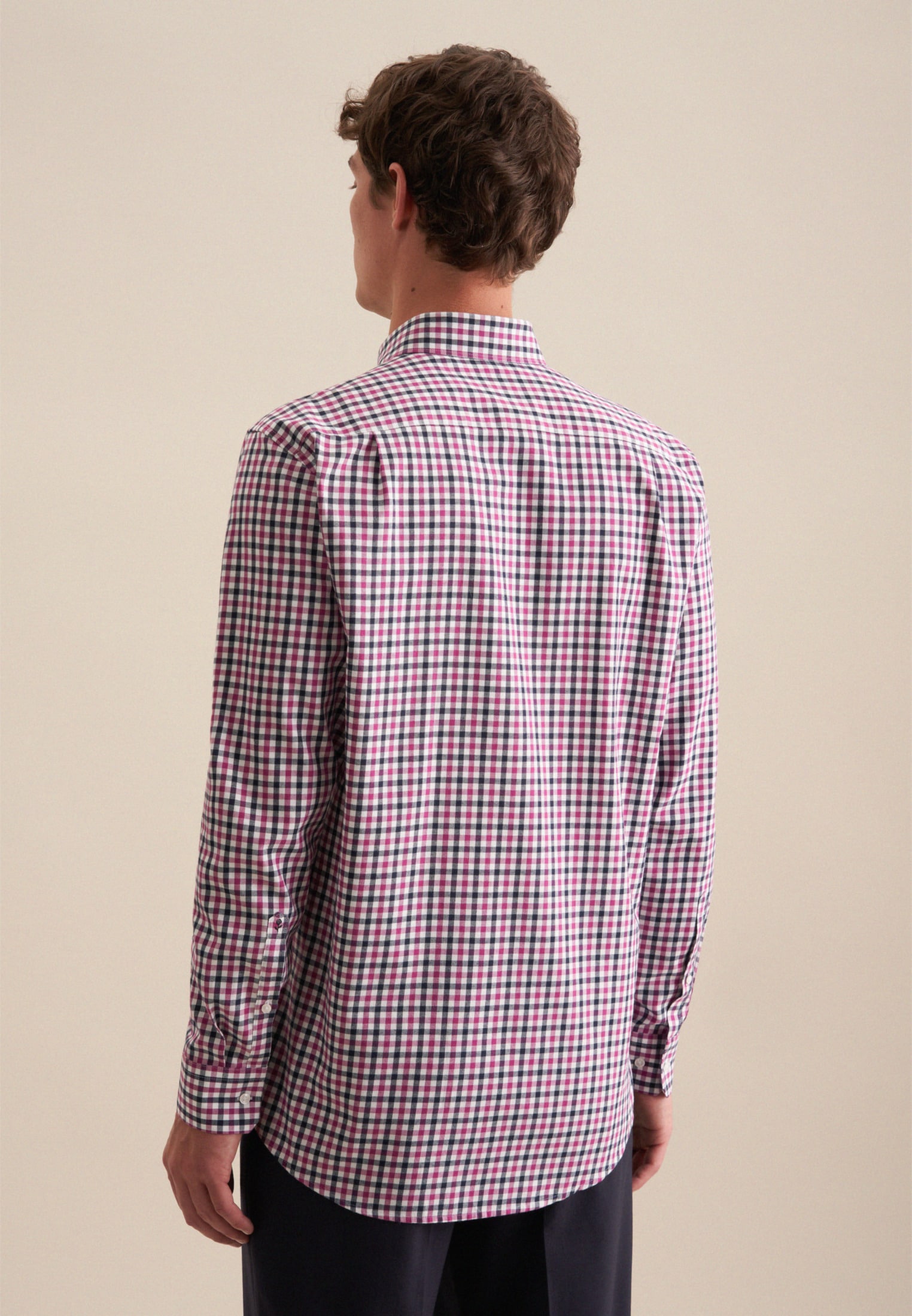 seidensticker Flanellhemd »Comfort«, Comfort Langarm Button-Down-Kragen Karo