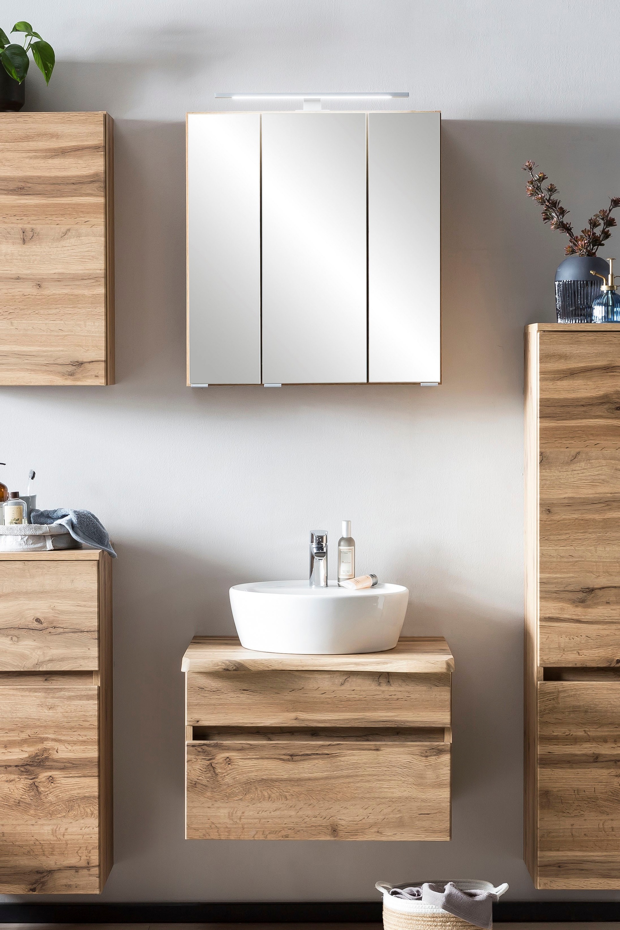 welltime Badmöbel-Set "Lienz" Spiegelschrank und Waschtisch, 2 Stk. tlg. günstig online kaufen