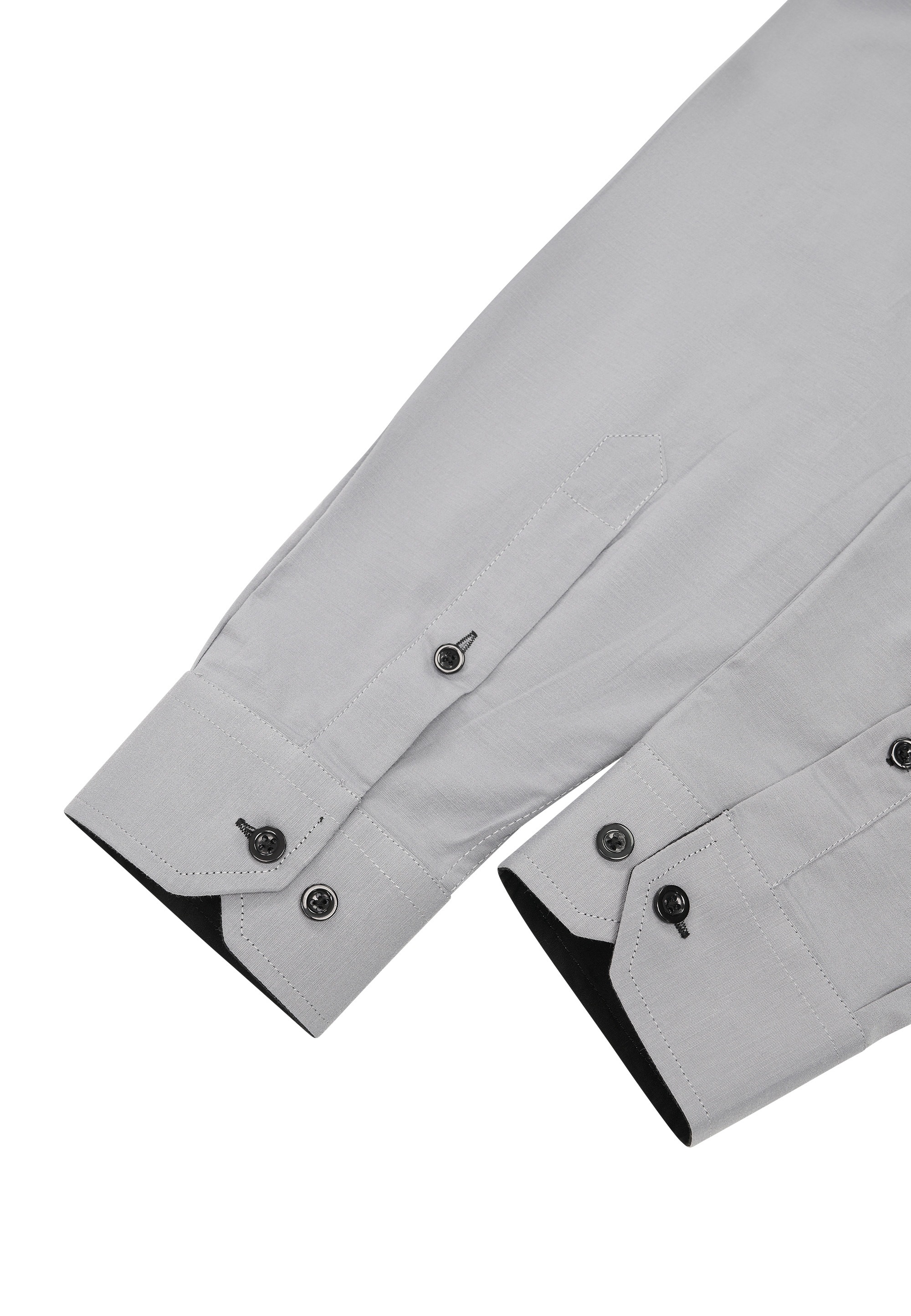 Langarmhemd RUSTY NEAL, Herren, Gr. 5XL, EURO-Größen, grau, 60% Baumwolle, 37% Polyester, 3% Elasthan, unifarben, Hemden, im Slim-Fit geschnitten 3