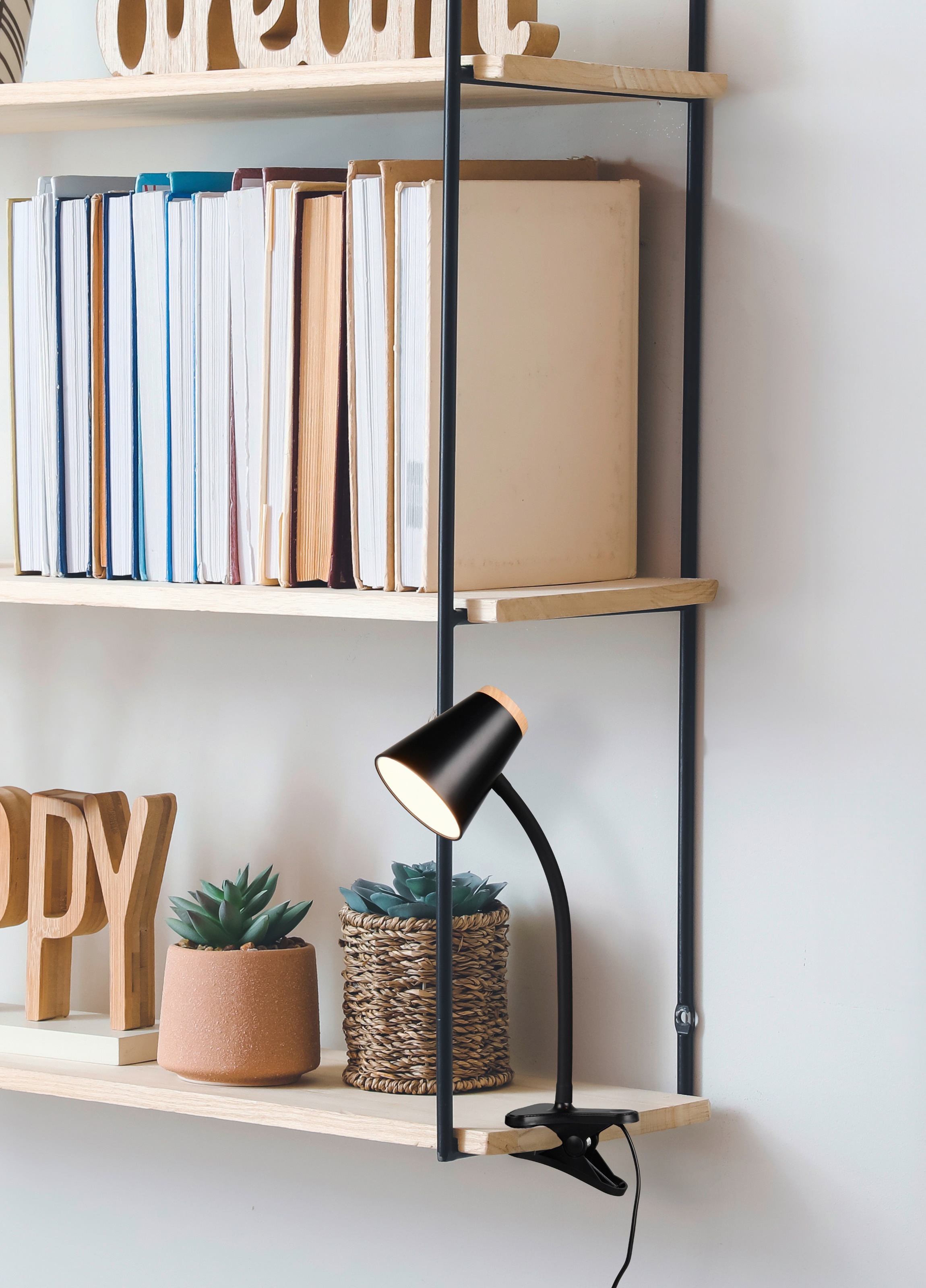 REALITY Leuchten LED Klemmtischleuchte »PONGO, LED Klemmleuchte mit Kabel und Kippschalter, 4,5W 500 Lumen« LED-Board 1 Stk. Warmweiß 3000K warmweiß, verstellbare Klemmleuchte, Klammer 1-3 cm weit, H.33cm