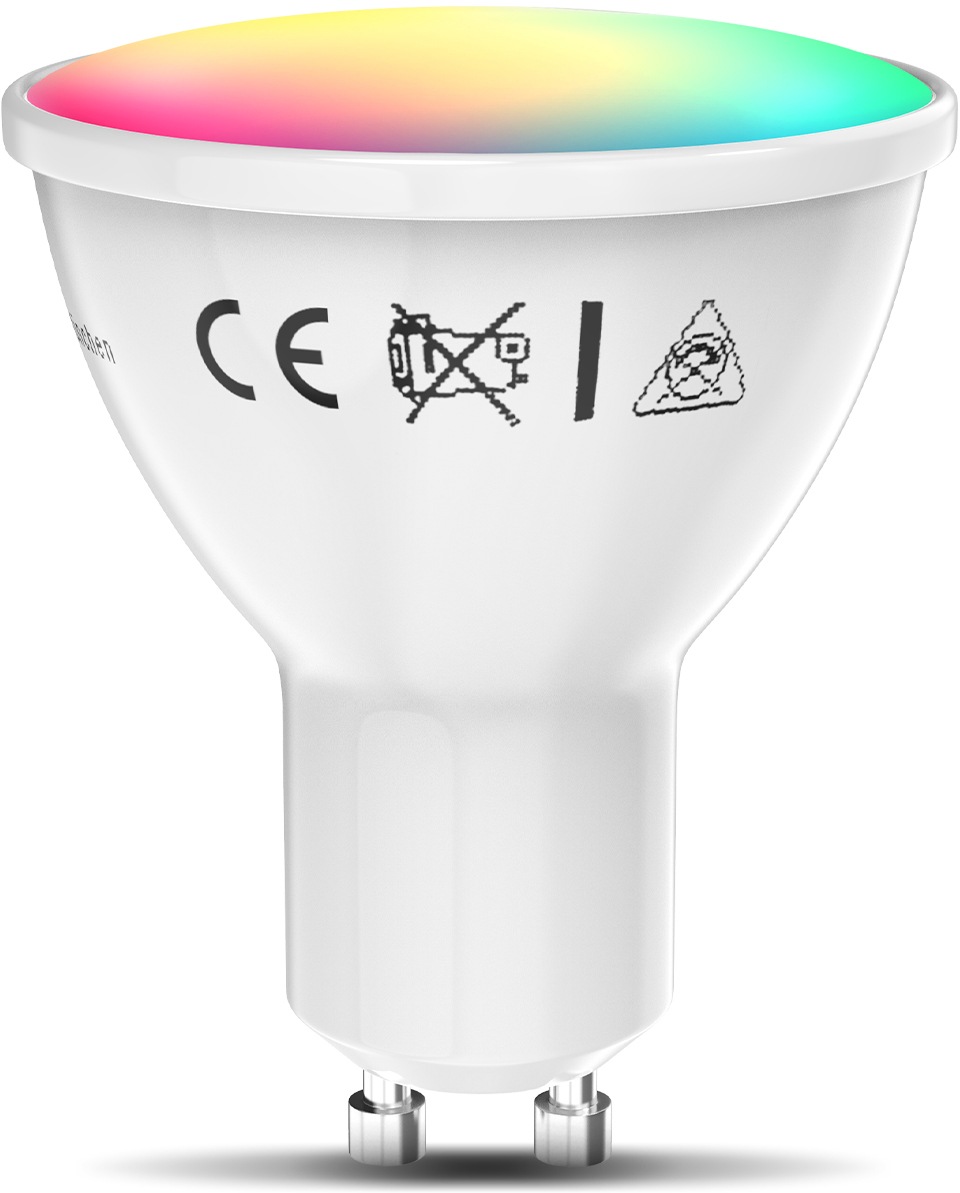 B.K.Licht LED-Leuchtmittel, GU10, 1 St., Farbwechsler, Smart Home LED-Lampe, RGB, WiFi, App-Steuerung, dimmba,r CCT Glühbirne