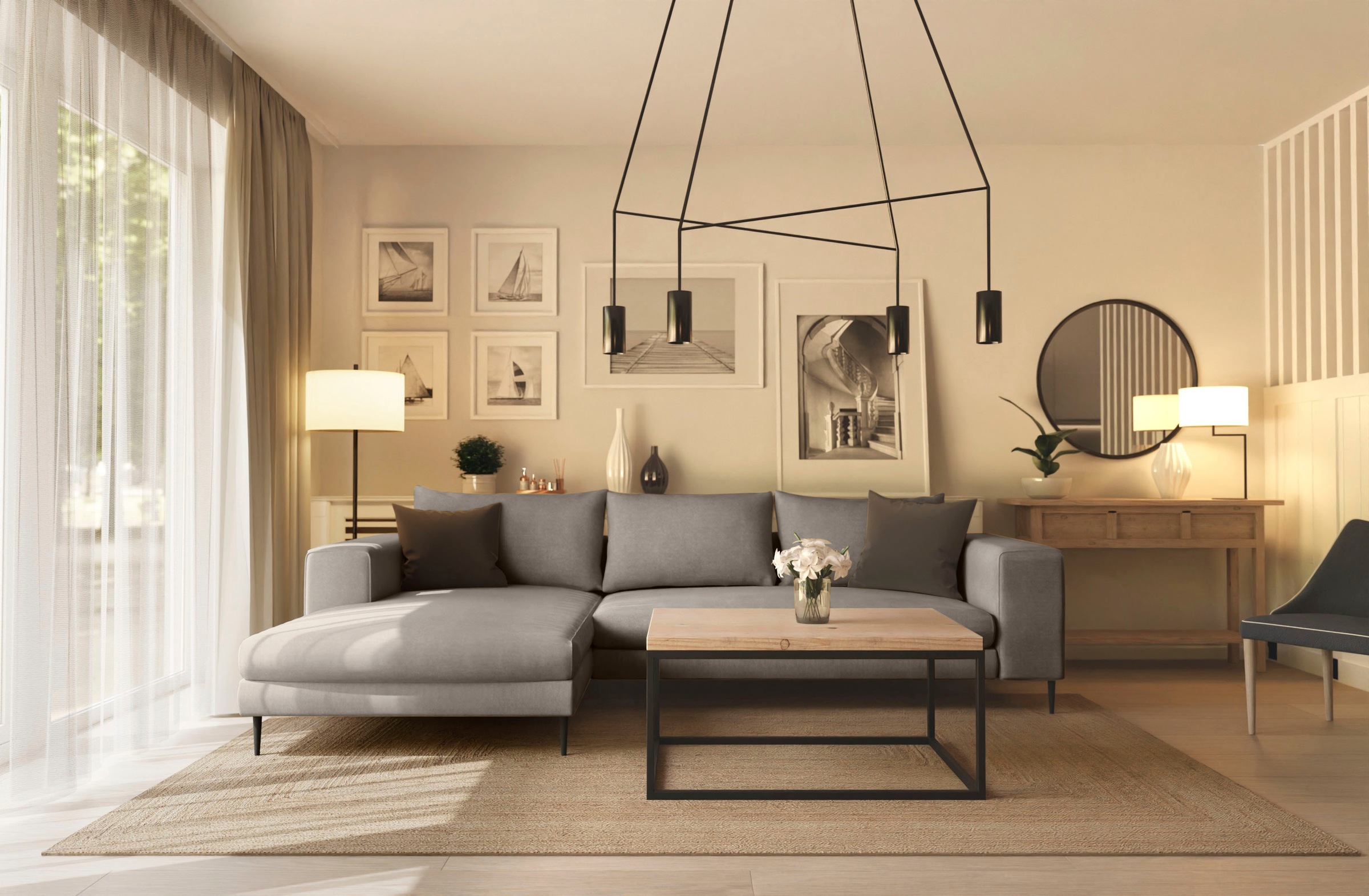 INOSIGN Ecksofa »Aurora, L-Form, mit extra breiter Recamiere, 324 x 170 cm (BxT)«, Designsofa mit tollem Sitzkomfort, extra hohe Metallfüße schwarz