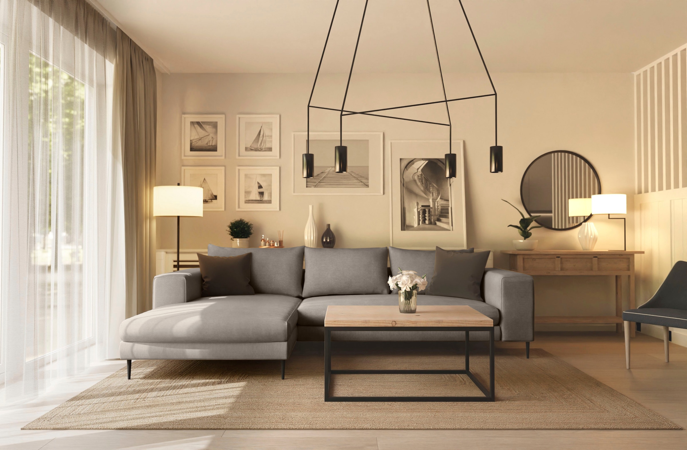 Home affaire Ecksofa "Aurora, L-Form, mit extra breiter Recamiere, 324 x 17 günstig online kaufen