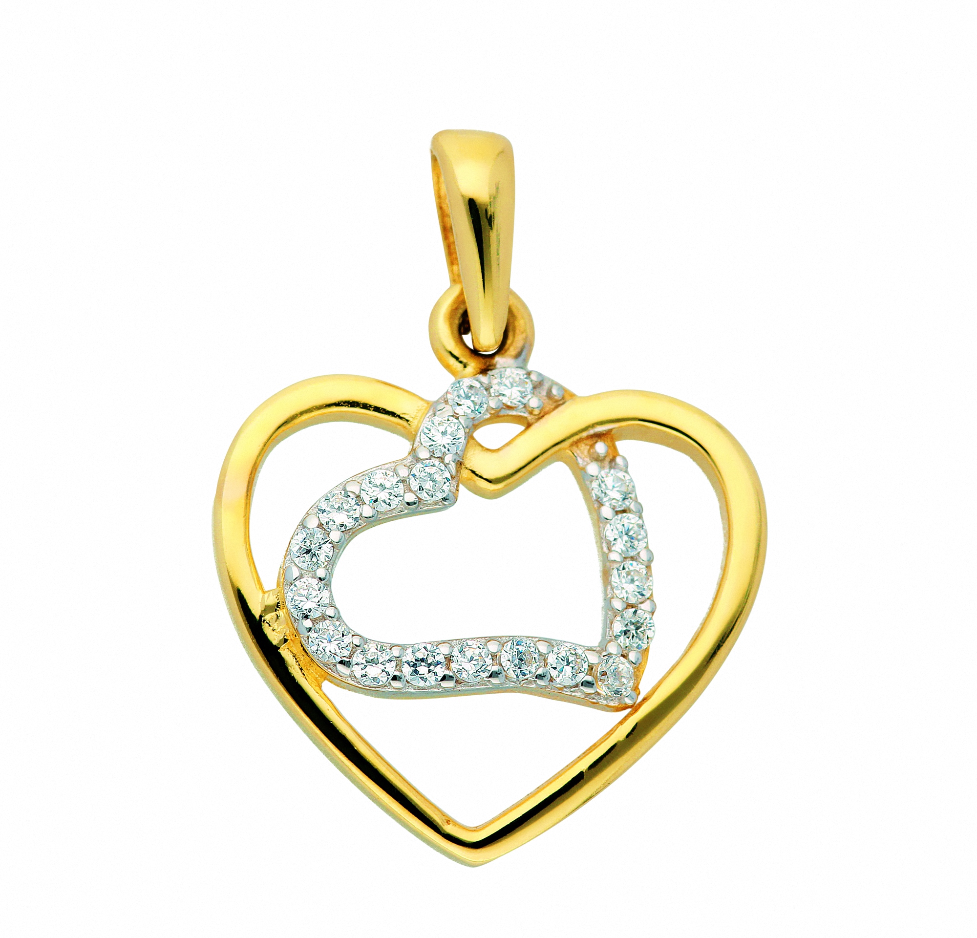 Adelia´s Kettenanhänger »Damen Goldschmuck 585 Gold Anhänger Herz mit  Zirkonia«, Goldschmuck für Damen bestellen | BAUR