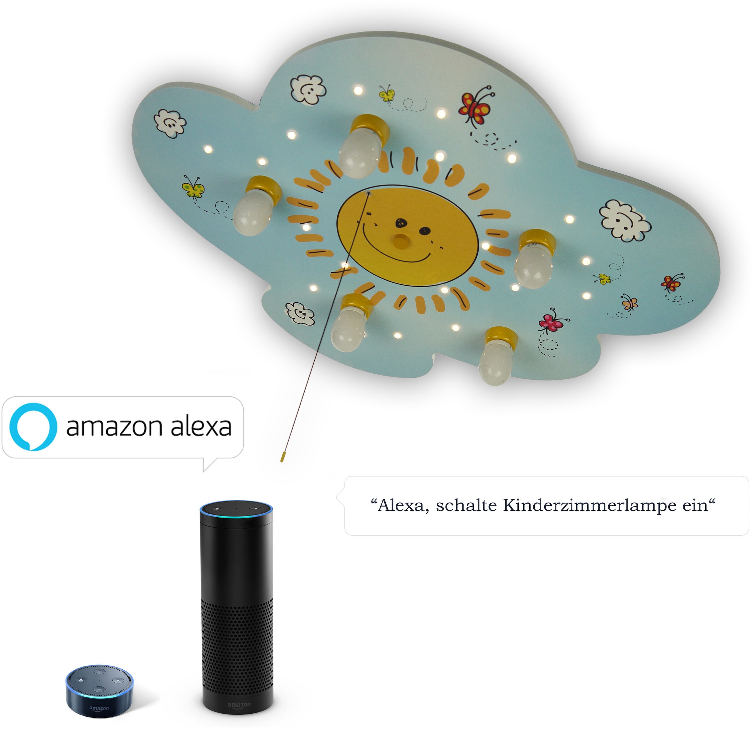 Sunny | Black Friday 5 Alexa \'Amazon Deckenleuchte Sunny«, BAUR kompatibel\' flammig-flammig, niermann Wolke »Wolke Deckenleuchte