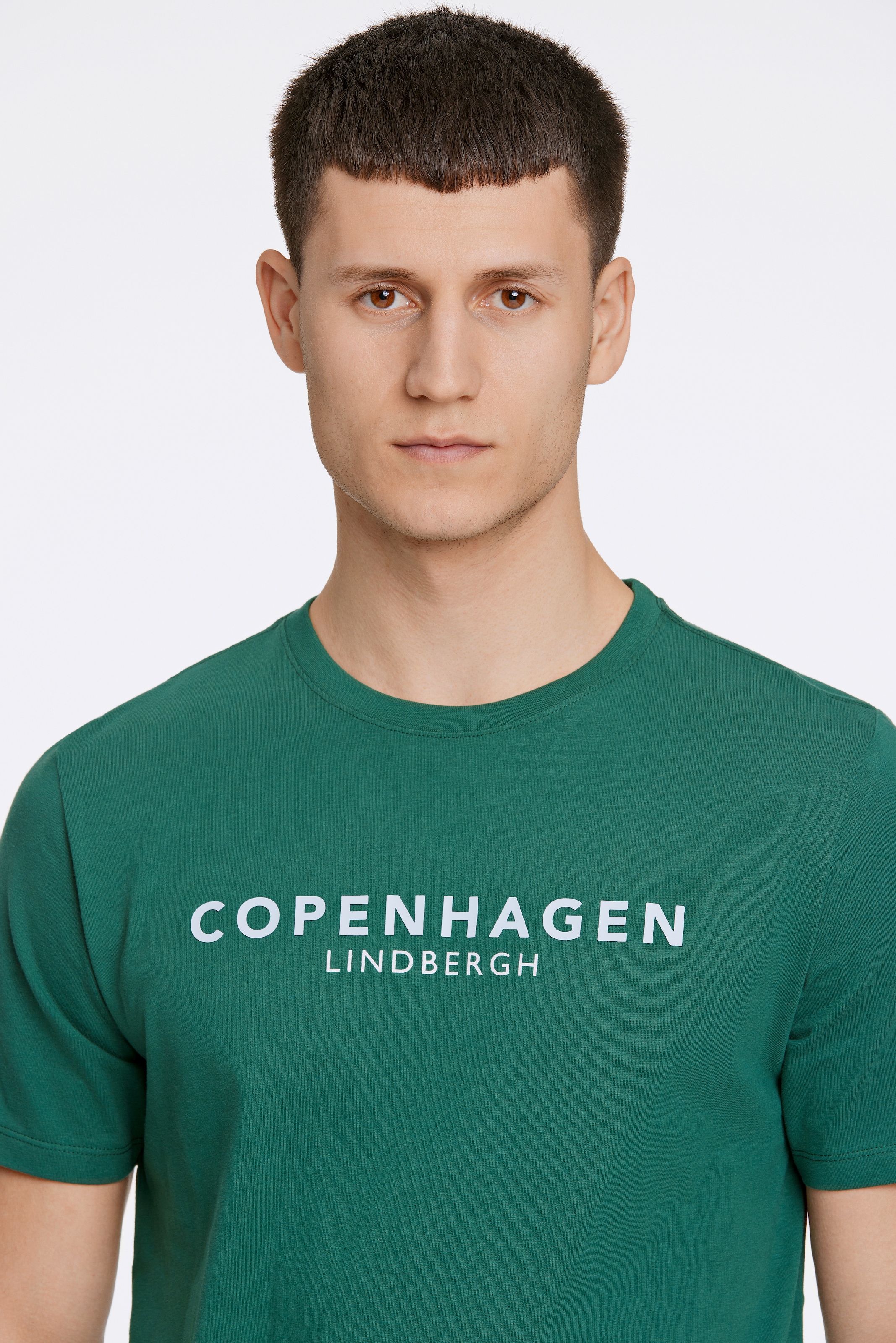 LINDBERGH T-Shirt mit Logo und Rundhalsausschnitt