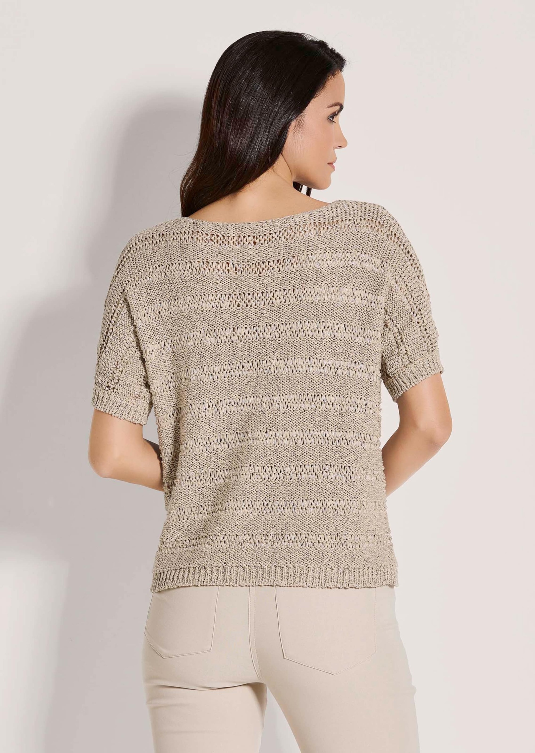 MADELEINE Longpullover »Pullover Bändchen-Pullover mit Glanz-Effekt«