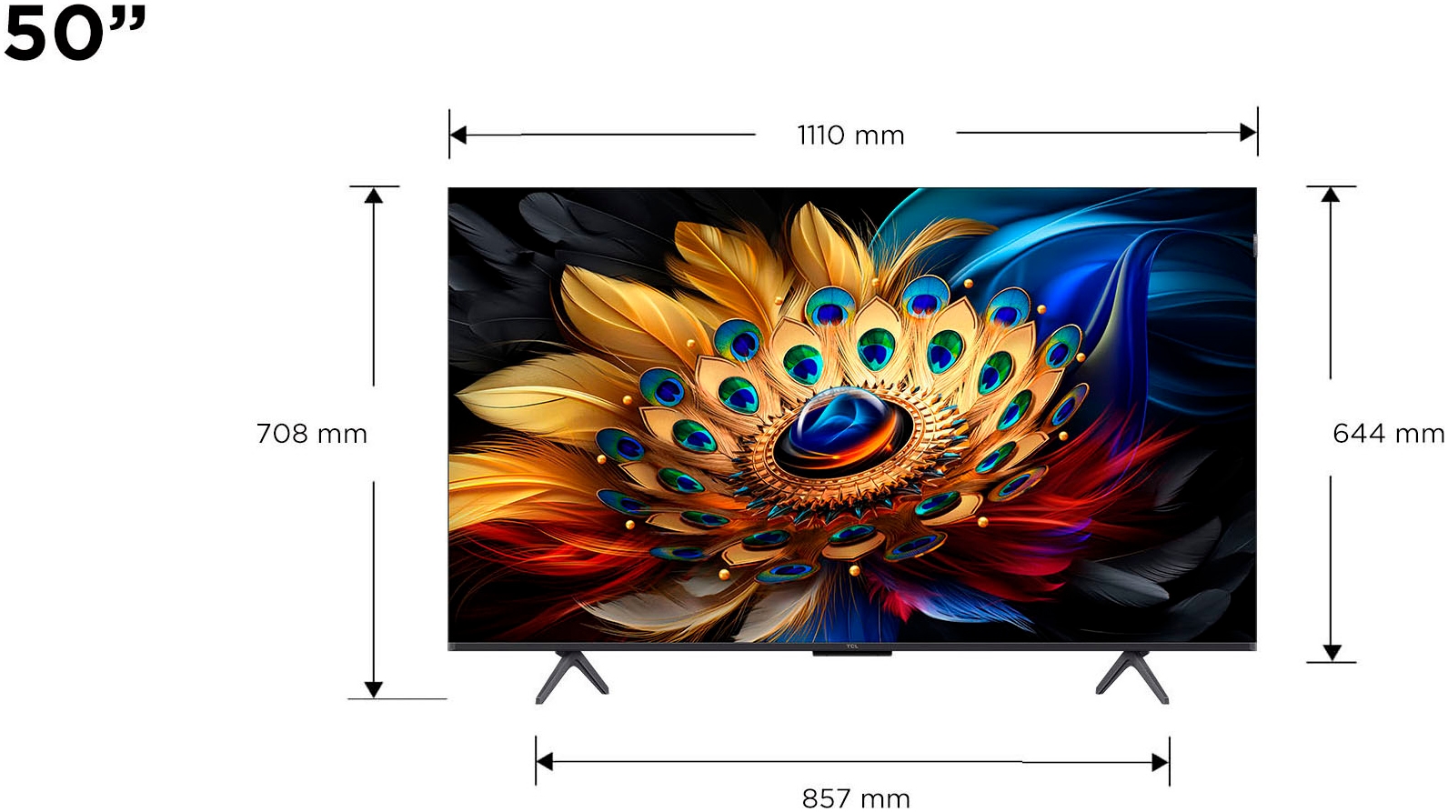 TCL QLED-Fernseher »50C61BX1«, 4K Ultra HD, Smart-TV-Google TV-Android TV