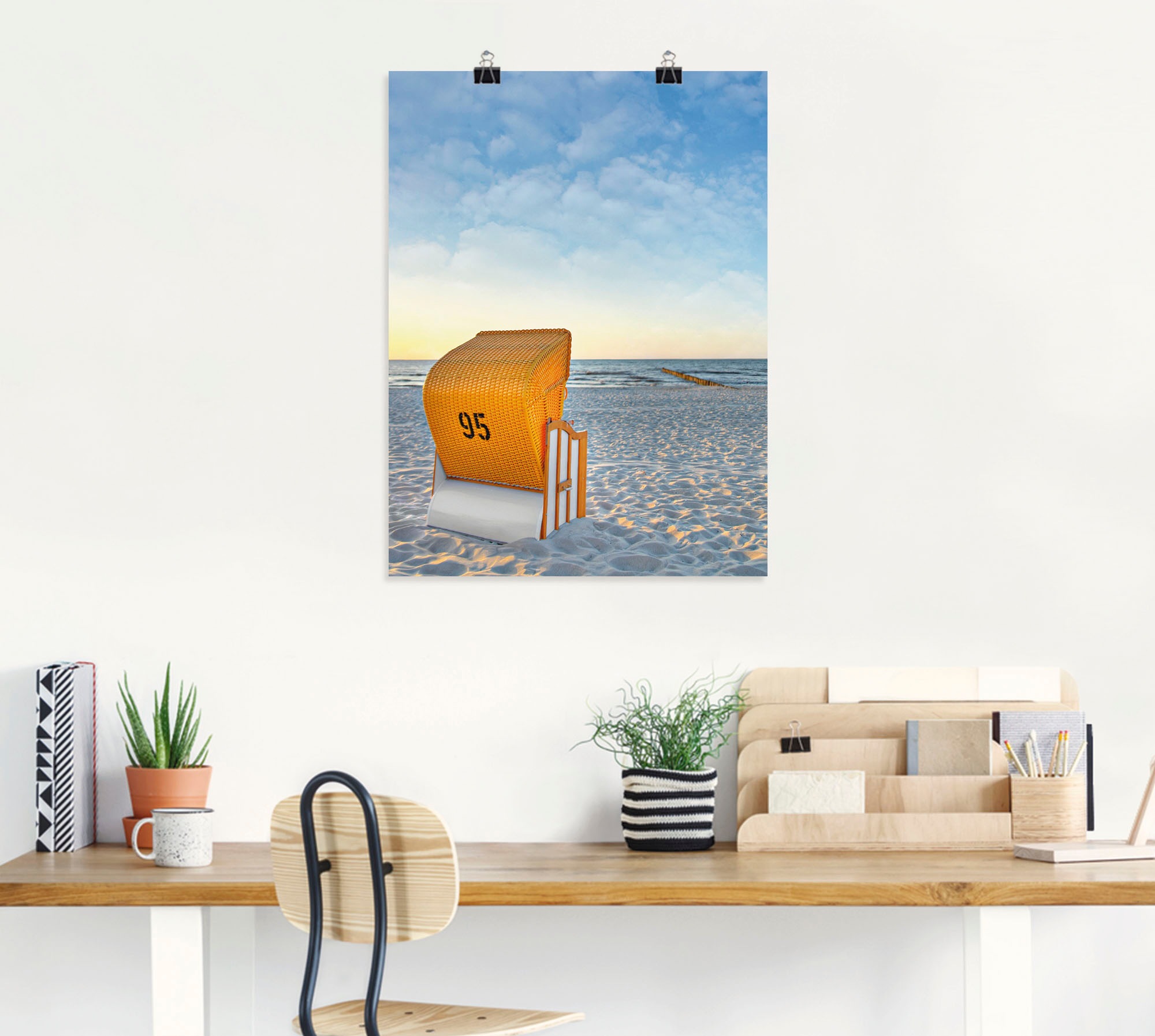 Artland Wandbild »Ostsee7 - Strandkorb«, Strand, (1 St.), als Alubild, Outdoorbild, Leinwandbild, Poster in verschied. Größen