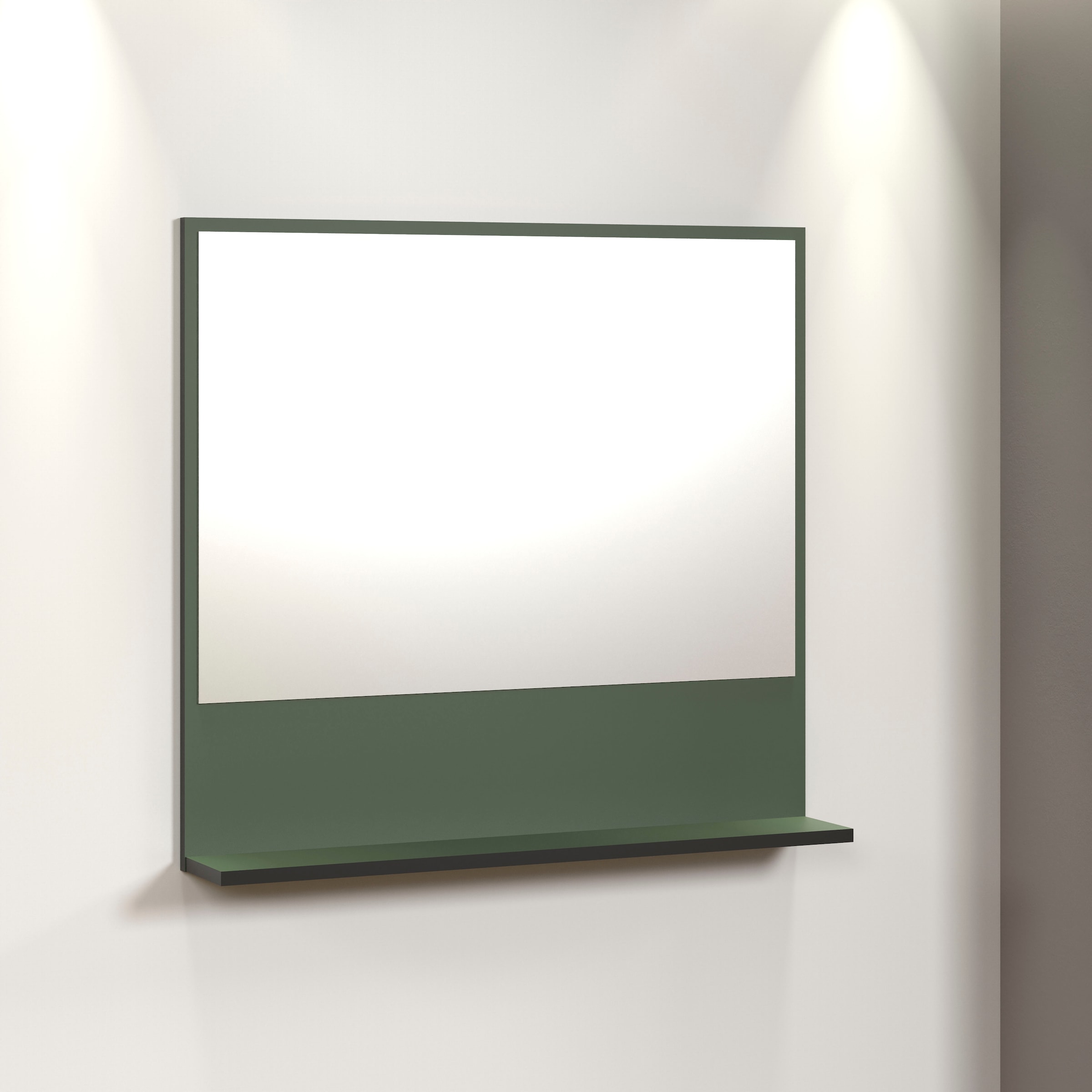 welltime Badspiegel "Amrum" Wandspiegel mit Ablage - (B/T/H) wahlweise 60 bis 80/14/74 cm