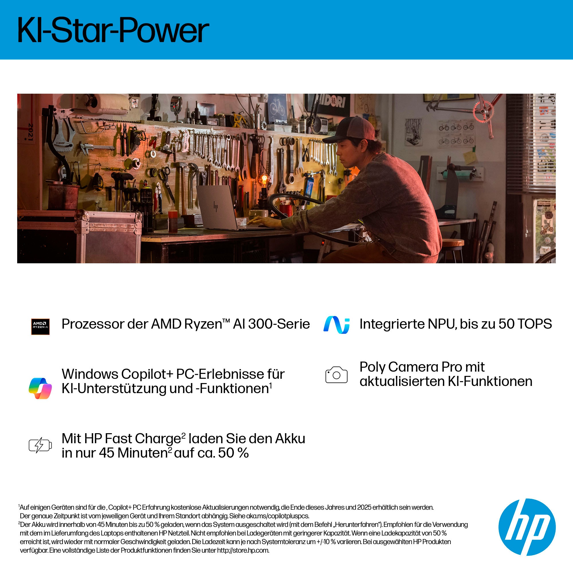 HP Convertible Notebook »OmniBook X Flip NGAI 16-ar0078ng«, 40,6 cm, / 16 Zoll, AMD, Ryzen™ AI 7, Radeon 860M, 1000 GB SSD