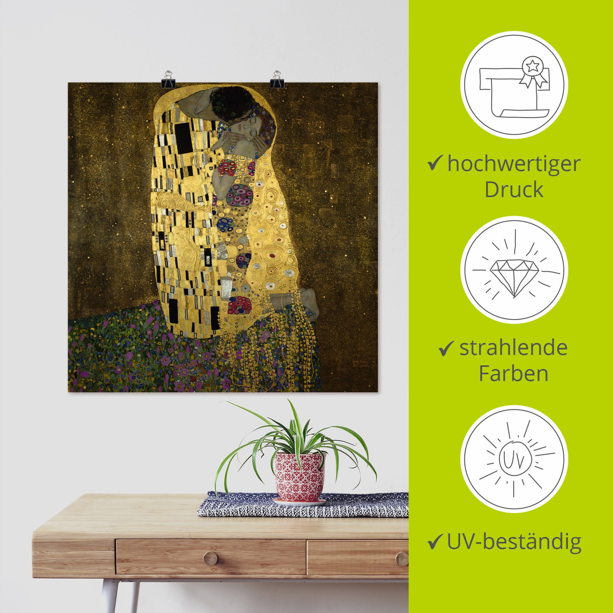 Artland Wandbild »Der Kuß«, Paar, (1 St.), als Leinwandbild, Poster in verschied. Größen