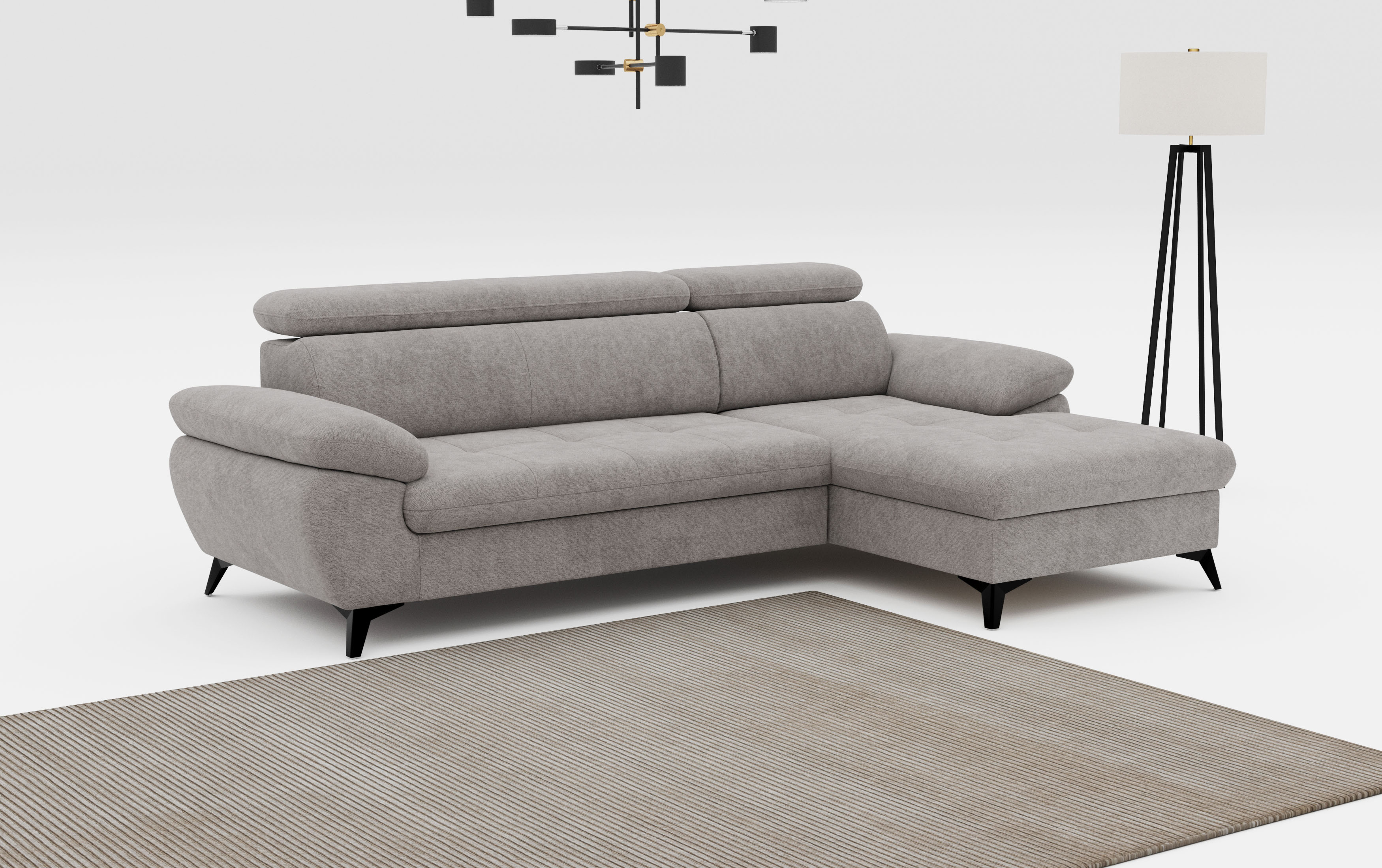 COTTA Ecksofa "Hudson" optional mit Schlaffunktion und XL Bettkasten, Liegefläche 190x119cm