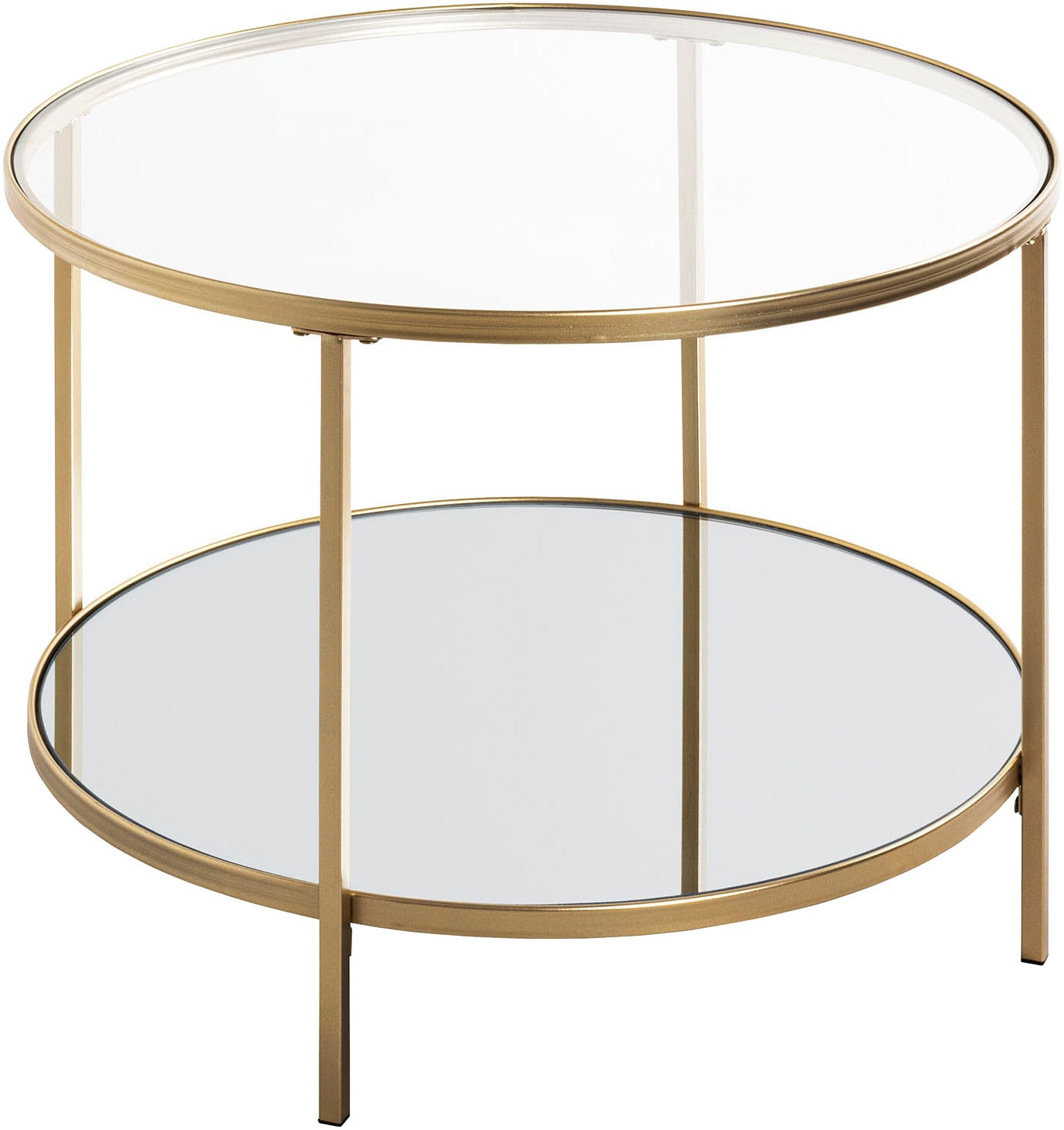 HAKU Beistelltisch "Sofatisch, Wohnzimmertisch" 1 Stk. tlg. rund - aus Metall Gold - Ø/H 60/45 cm