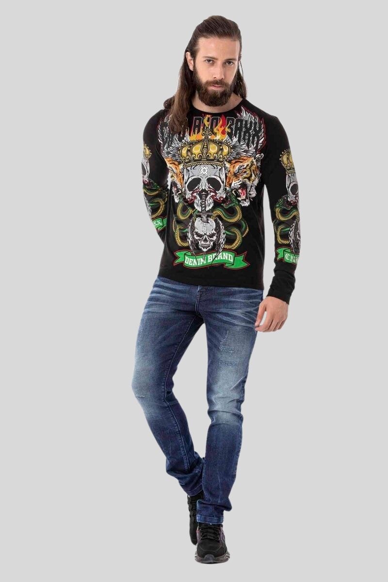 Cipo & Baxx T-Shirt »Sweatshirts«, mit coolem Front-Print