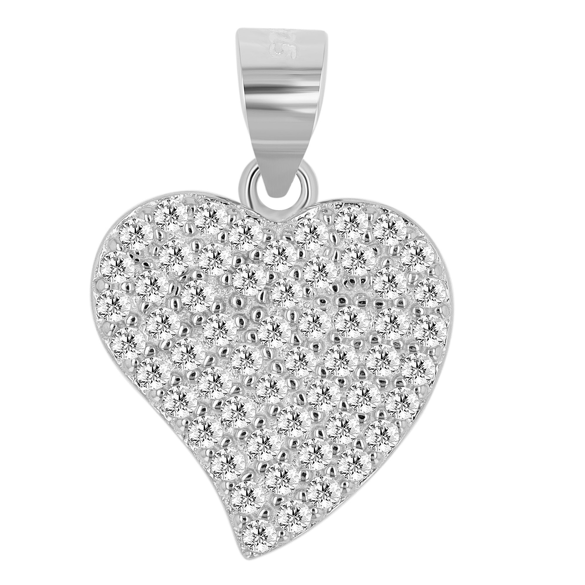 Kettenanhänger ADELIA´S "hochwertiger Herz Anhänger aus 925 Sterling Silber", silber, Schmuckanhänger, Damen, Silber 925 (Sterlingsilber), Kettenanhänger