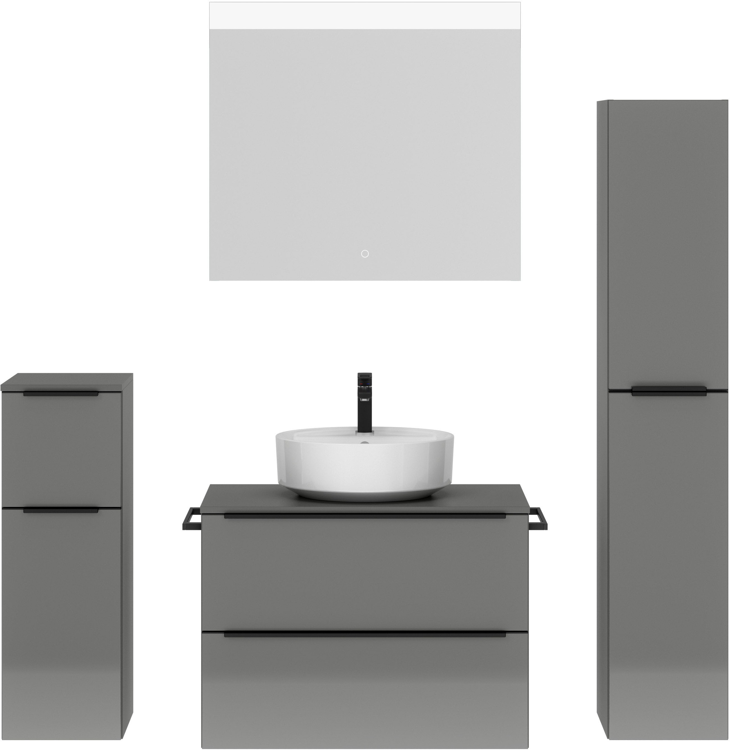 nobilia Badmöbel-Set "Alvene", (4 St., vormontiert, mit Soft-Close), Hochgl günstig online kaufen