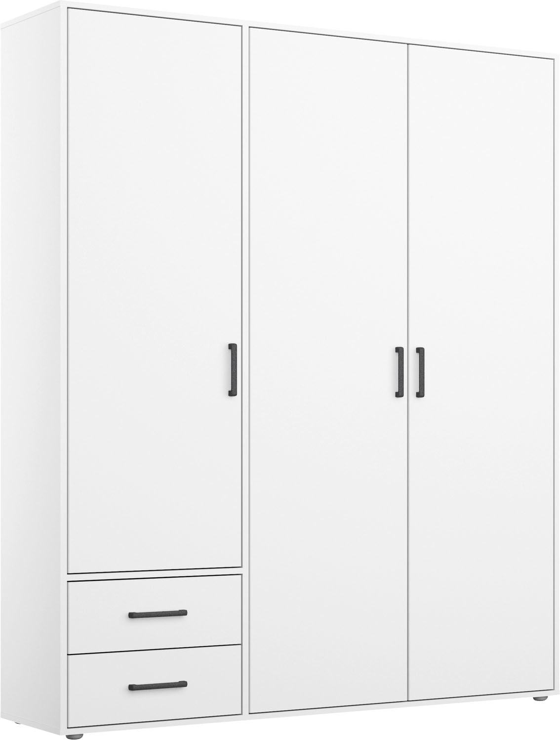 rauch Drehtürenschrank »Kleiderschrank Schrank Garderobe Wäscheschrank VOYAGER«, moderne Griffe in Graumetallic mit Außenschubkästen MADE IN GERMANY