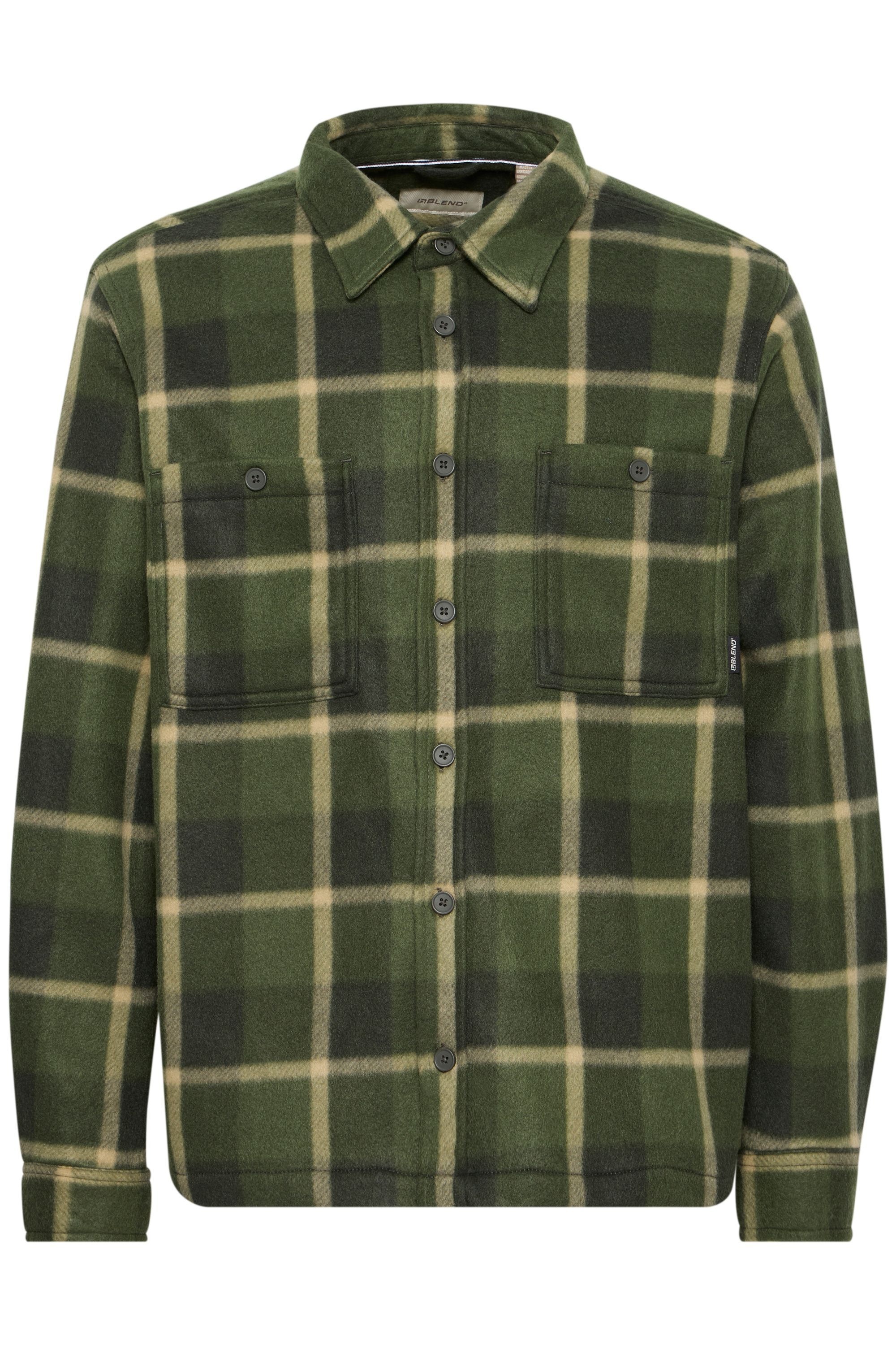 Blend Langarmhemd "BHOvershirt", Lässiges kariertes Overshirt mit Brusttasc günstig online kaufen