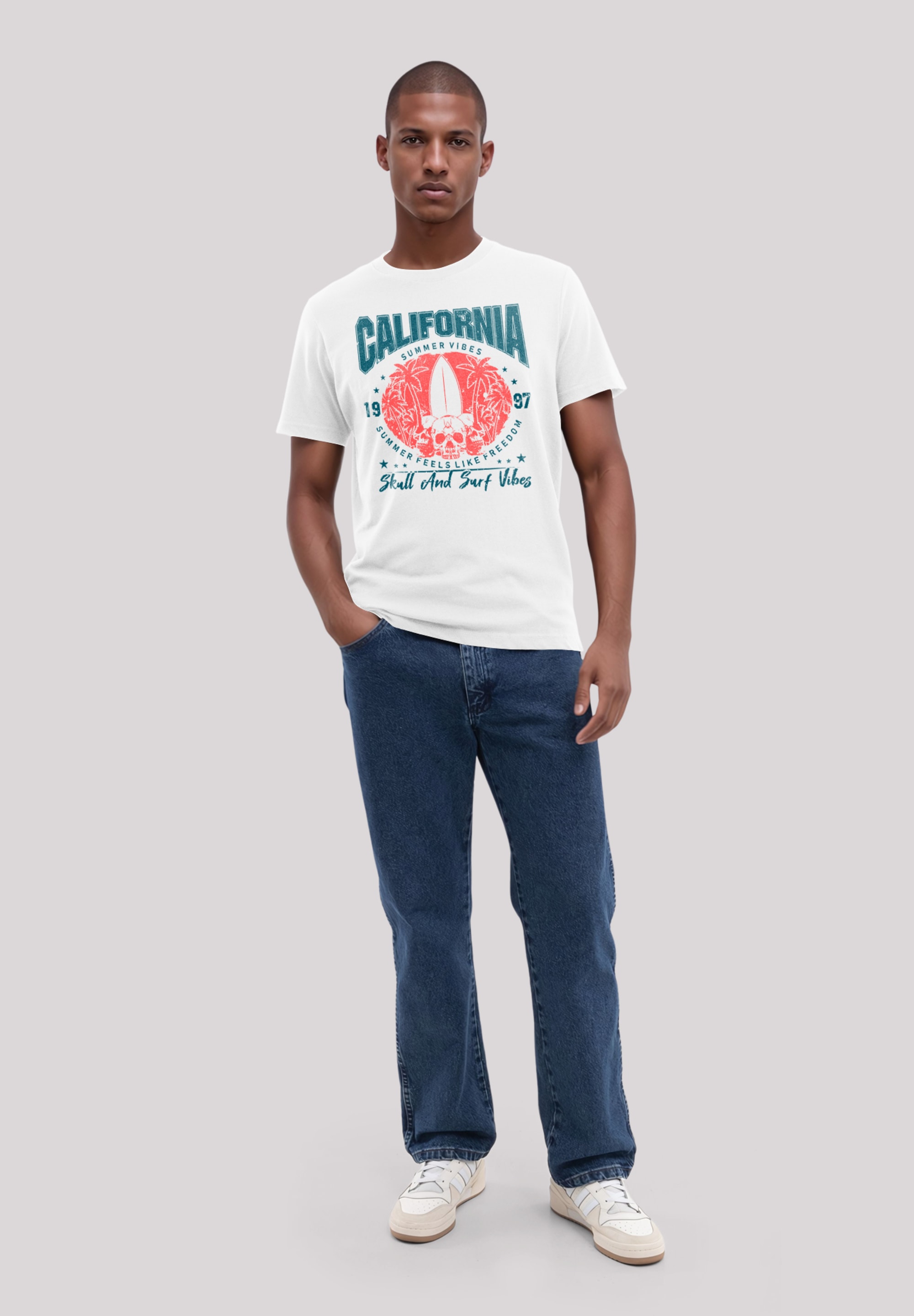 F4NT4STIC T-Shirt »California skull summer vibes«, Premium Qualität