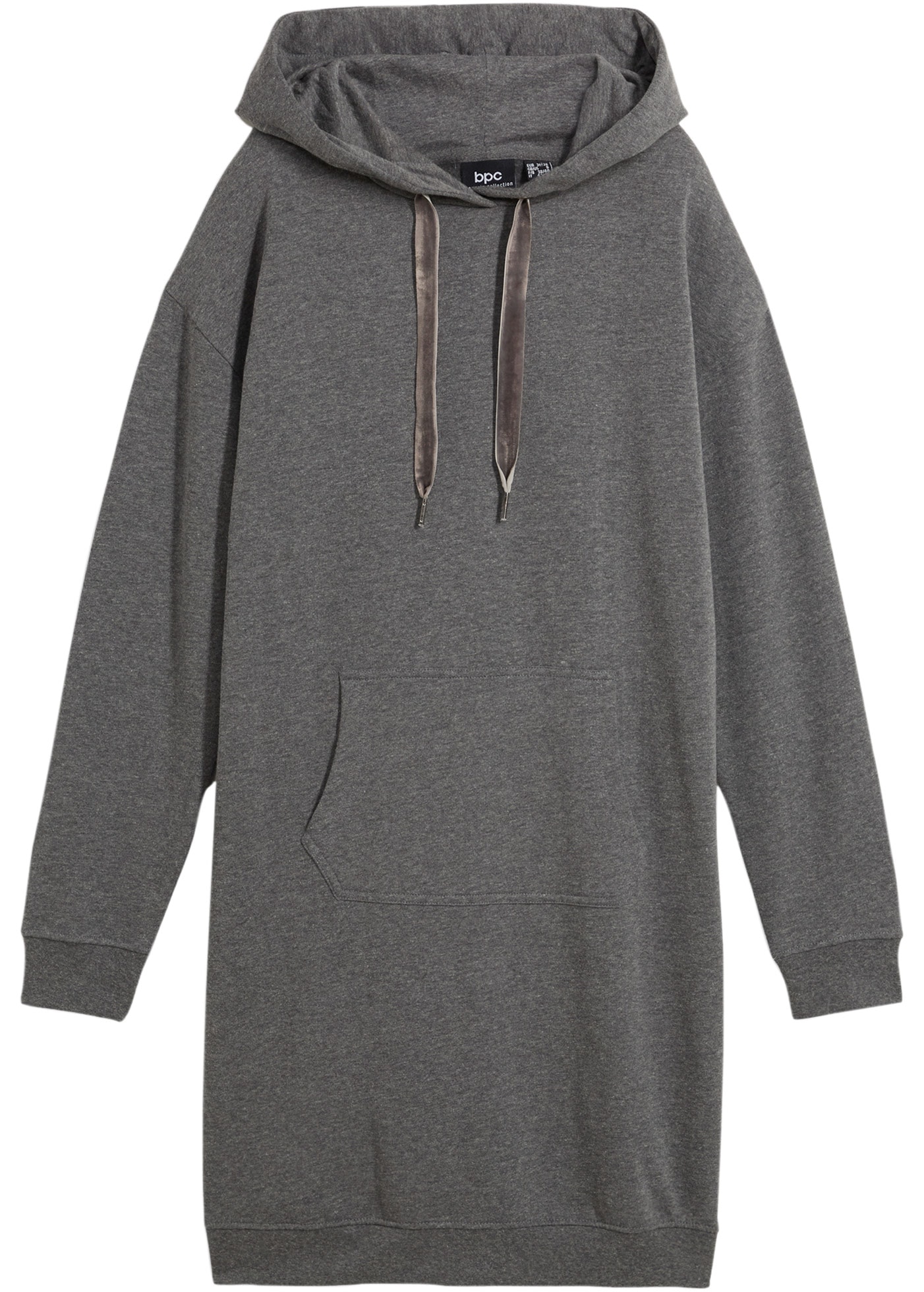 bonprix Sweatkleid »Sweatkleid mit Baumwolle« Kängurutasche mit Kapuze, aus Baumwolle und Viskose, lockere Passform