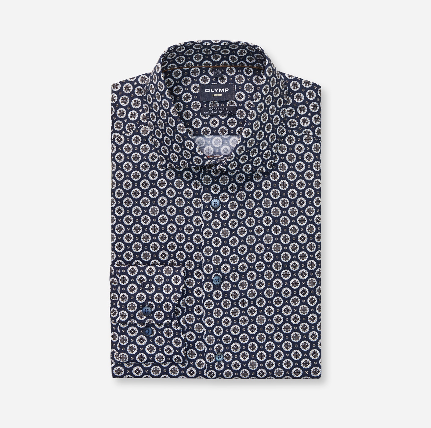 OLYMP Langarmhemd »Luxor modern fit«, Royal Kentkragen, Businesshemd