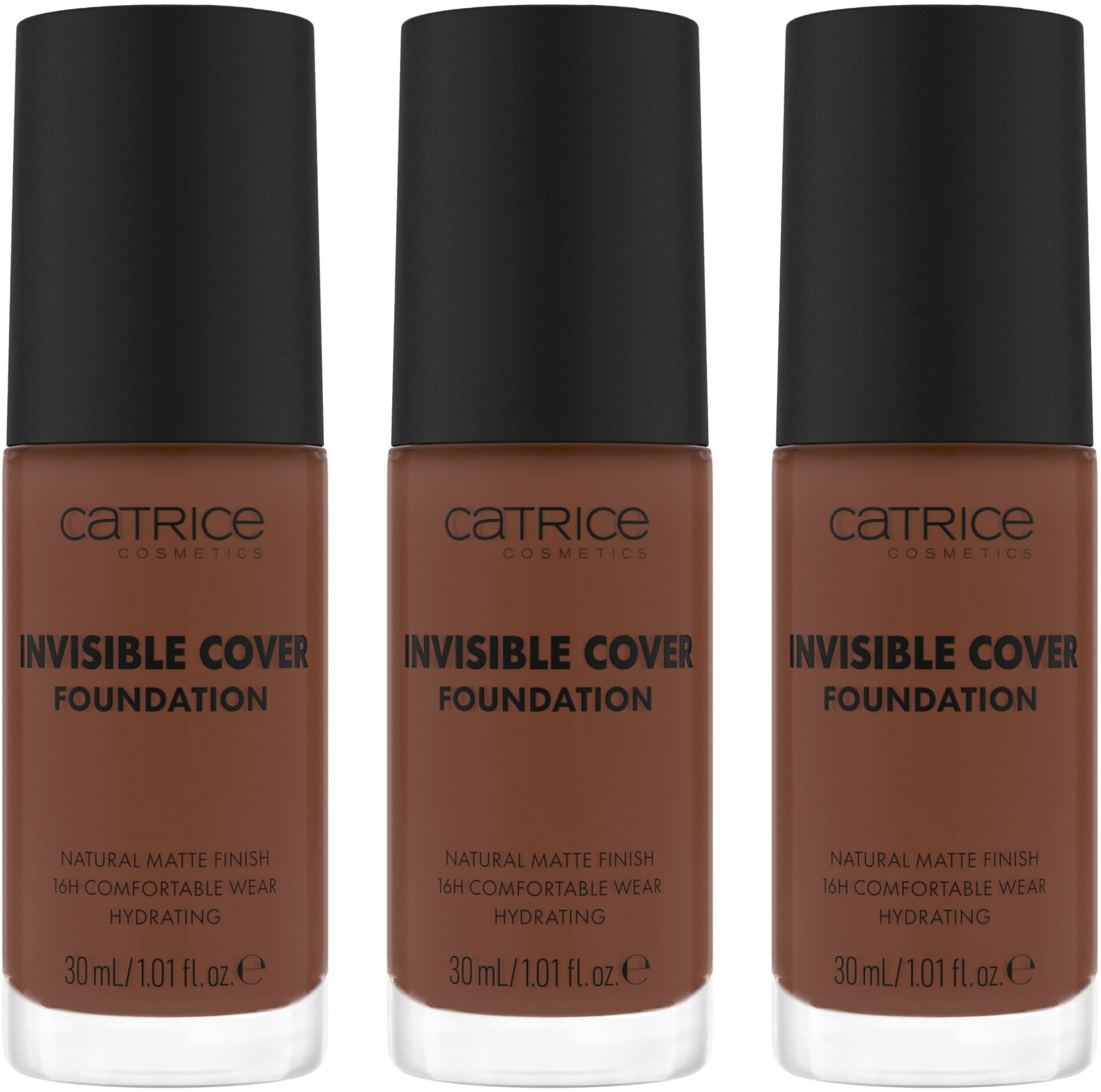CATRICE Damen Foundation "Invisible Cover Foundation", 90ml, braun, Teint-Kosmetika, mit langanhaltendem Finish
